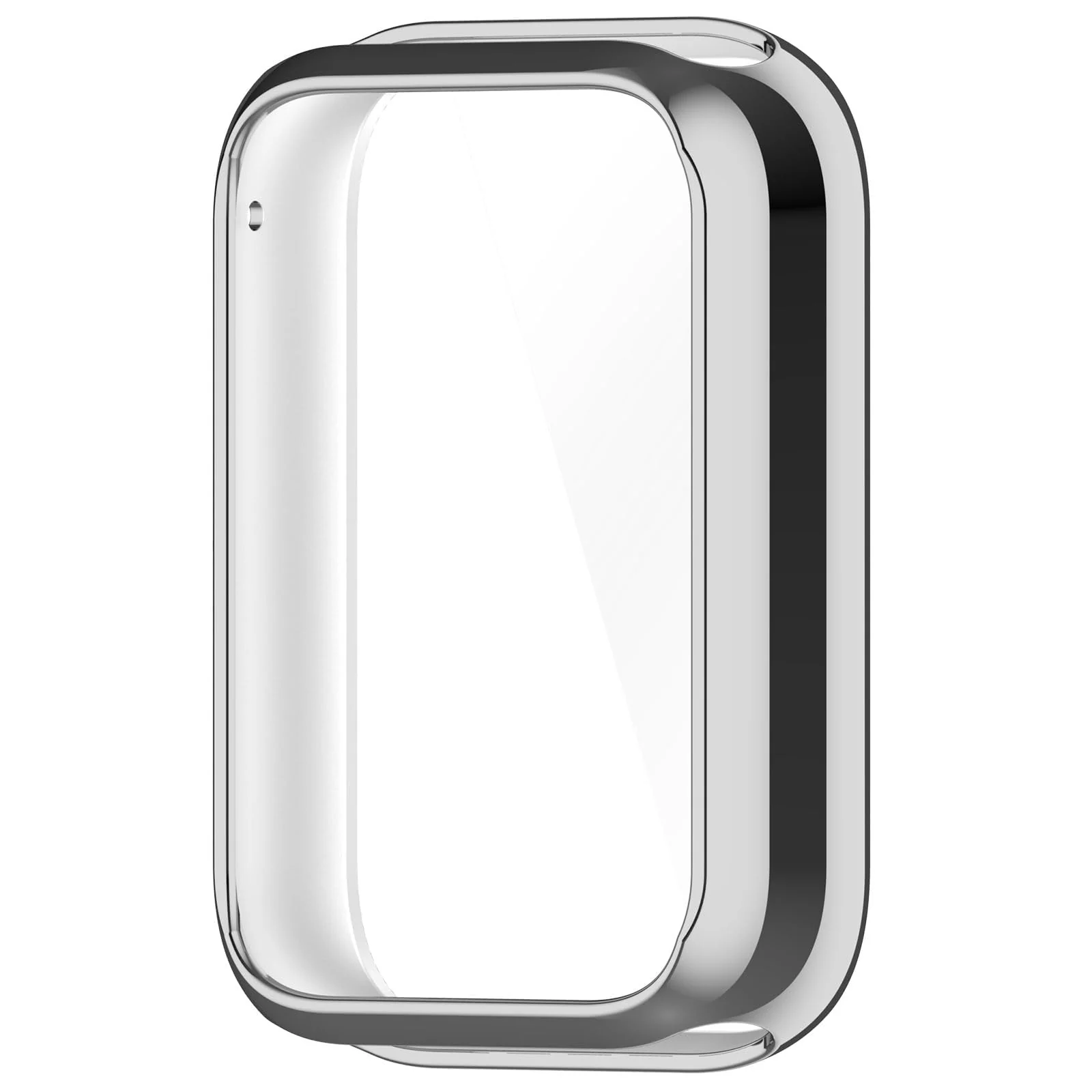 DL3 Mobilak Protective Case compatible with Xiaomi Smart Band 8 Pro/Mi Band 8 Pro, All-around Flexible TPU Case with Built-in Screen Protector, Soft Frame & Shockproof Cover - Silver