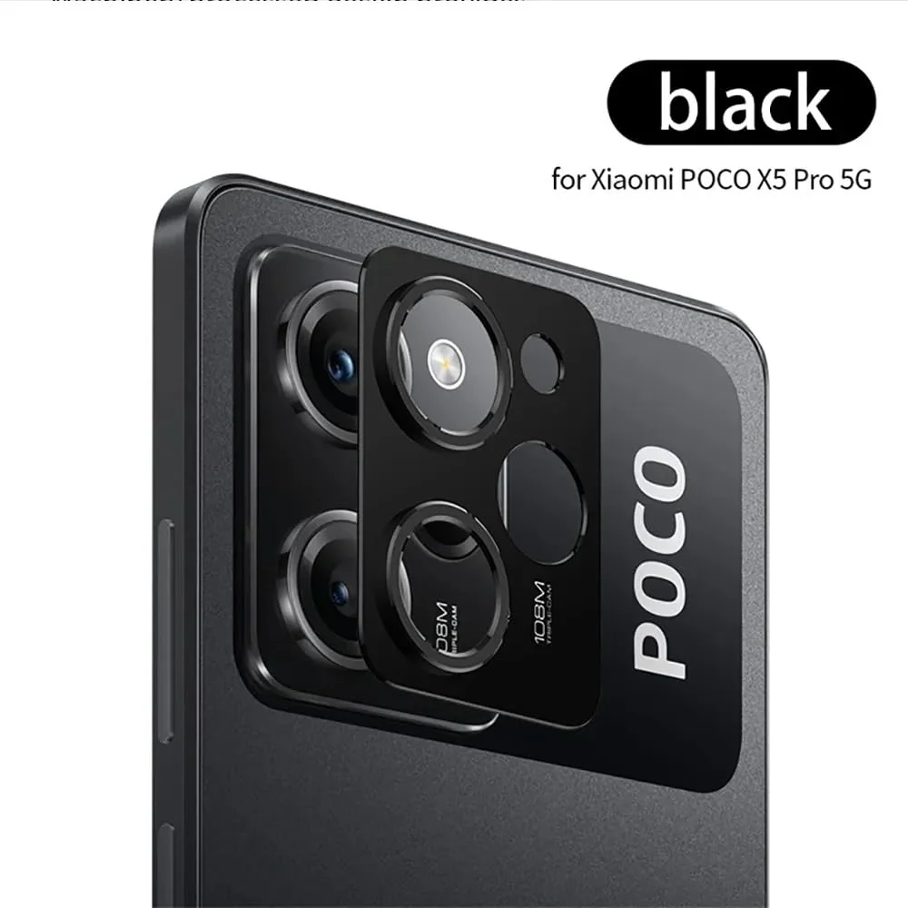 DL3 Mobilak Xiaomi Poco X5 Pro 5G Camera Protector Tempered Glass Screen Protector HD [Full Coverage][Anti-Scratch] Drop Protection Ultra Clear/Thin Lens Protector Case - Black
