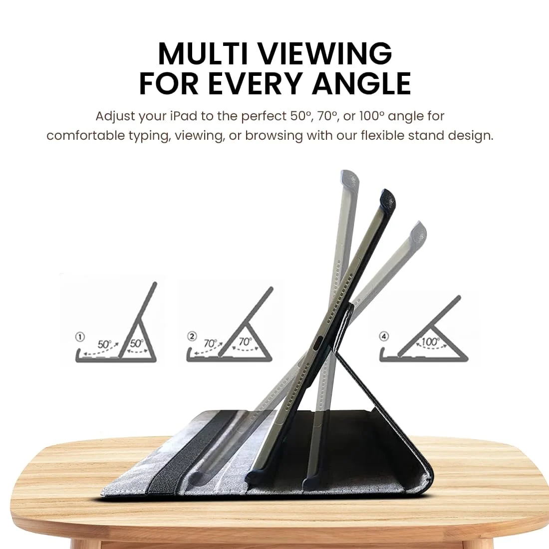 DL3 Mobilak Protective Cover for iPad Pro 13 inch Case M5/M4 (2025/2024), 360° Rotatable Smart Stand, Leather Folio Flip Cover with Multi-Angle Viewing, Auto Wake Sleep - Black