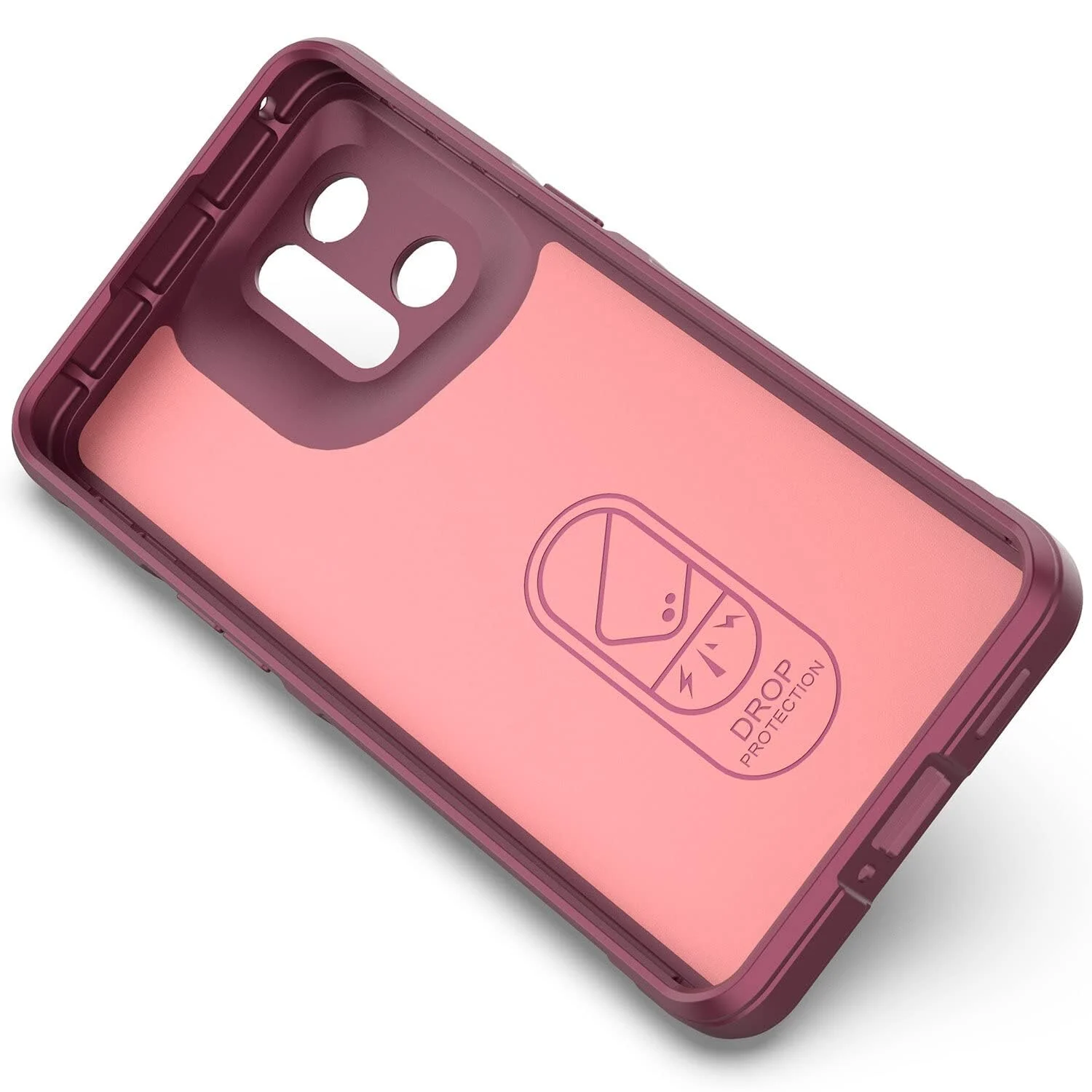 DL3 Mobilak Soft Silicone Protective Case for OPPO Find X5 with Camera Protection and Shockproof Design - Wine Red