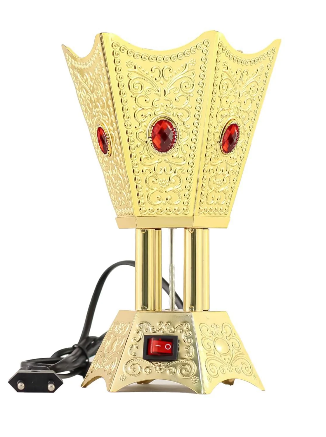 Mobigon Arabian Electric Incense Burners metal Vintage Arabic Burner, Middle Eastern Incense Holder- Electric Incense Burner Bakhoor Suitable For Arabian Oud, Home, Hotel Decor - E. Gold