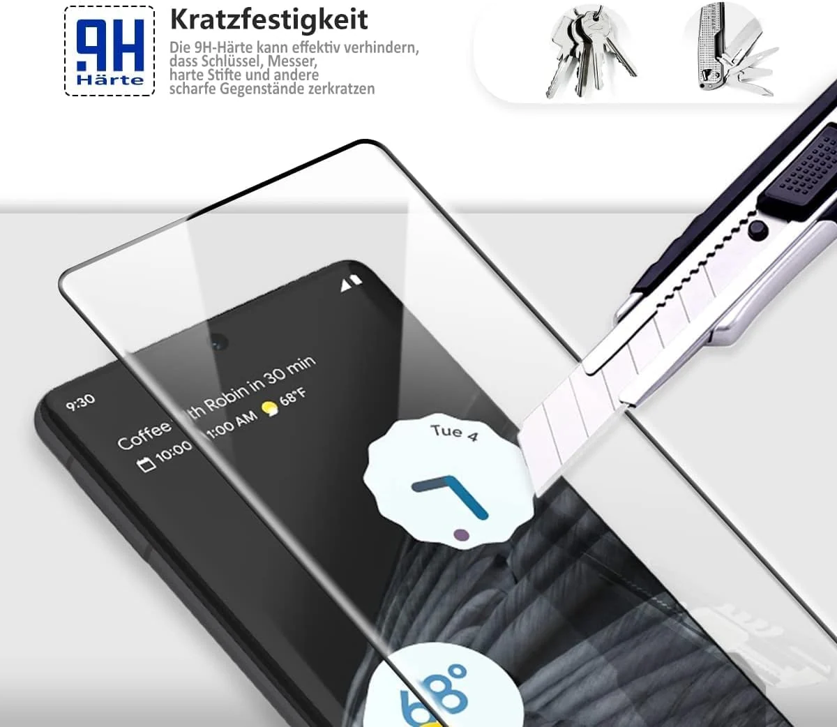 DL3 Mobilak Screen Protector for Google Pixel 7 Pro, Tempered Glass Screen Saver Premium HD Protective, Scratch Resistant, NO-Bubble, 9H Hardness, Full Coverage Film - Clear