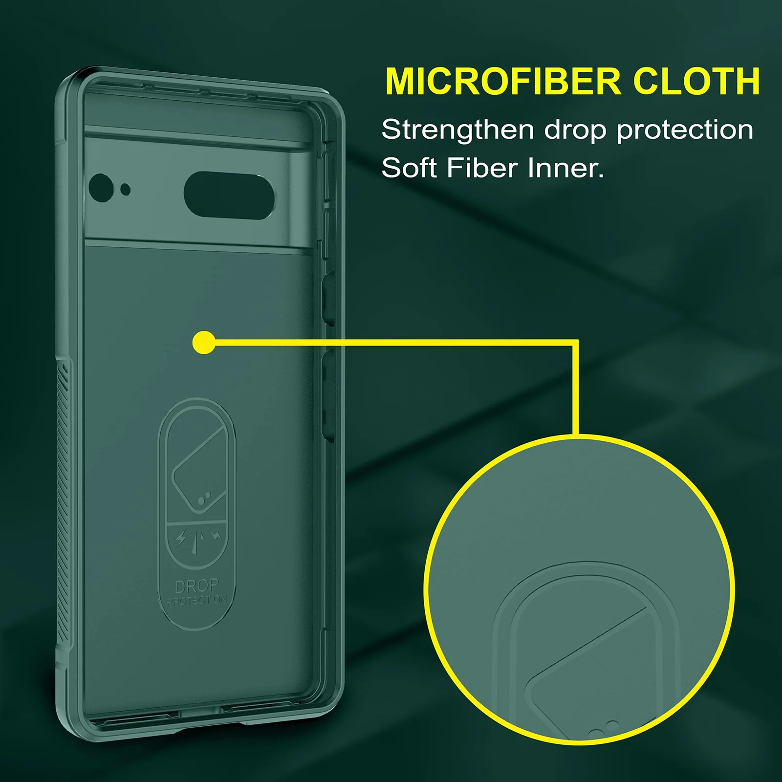 DL3 Mobilak Flexible Silicone and TPU Protective Case with Camera Protection for Google Pixel 7 - Green