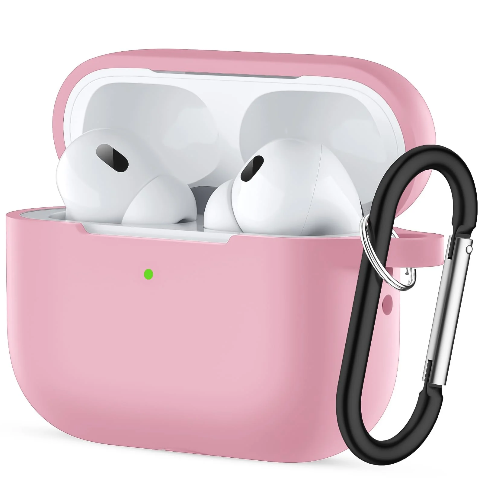 DL3 Mobilak Case Compatible with AirPods Pro, Silicone Protective Charging Case Skin with Keychain Compatible with AirPods Pro Case for Women Men, Wireless Charging, Front LED Visible - Pink