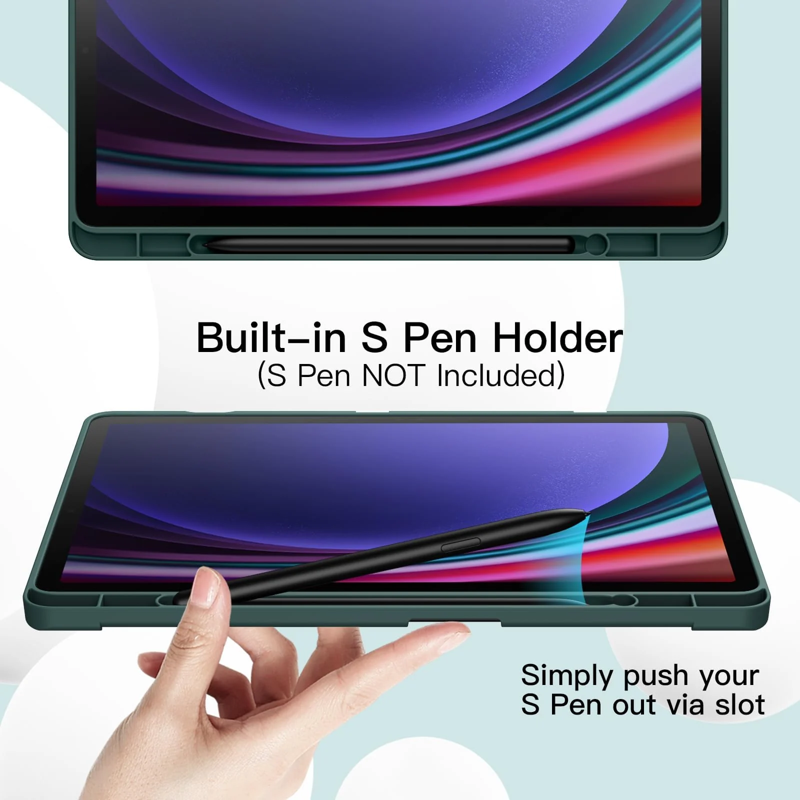 DL3 Mobilak Smart Case For Xiaomi Redmi Pad SE 11 inch Tablet 2023 Cover with Pencil Holder, Soft TPU Smart Stand Back Cover Auto Wake/Sleep - Green