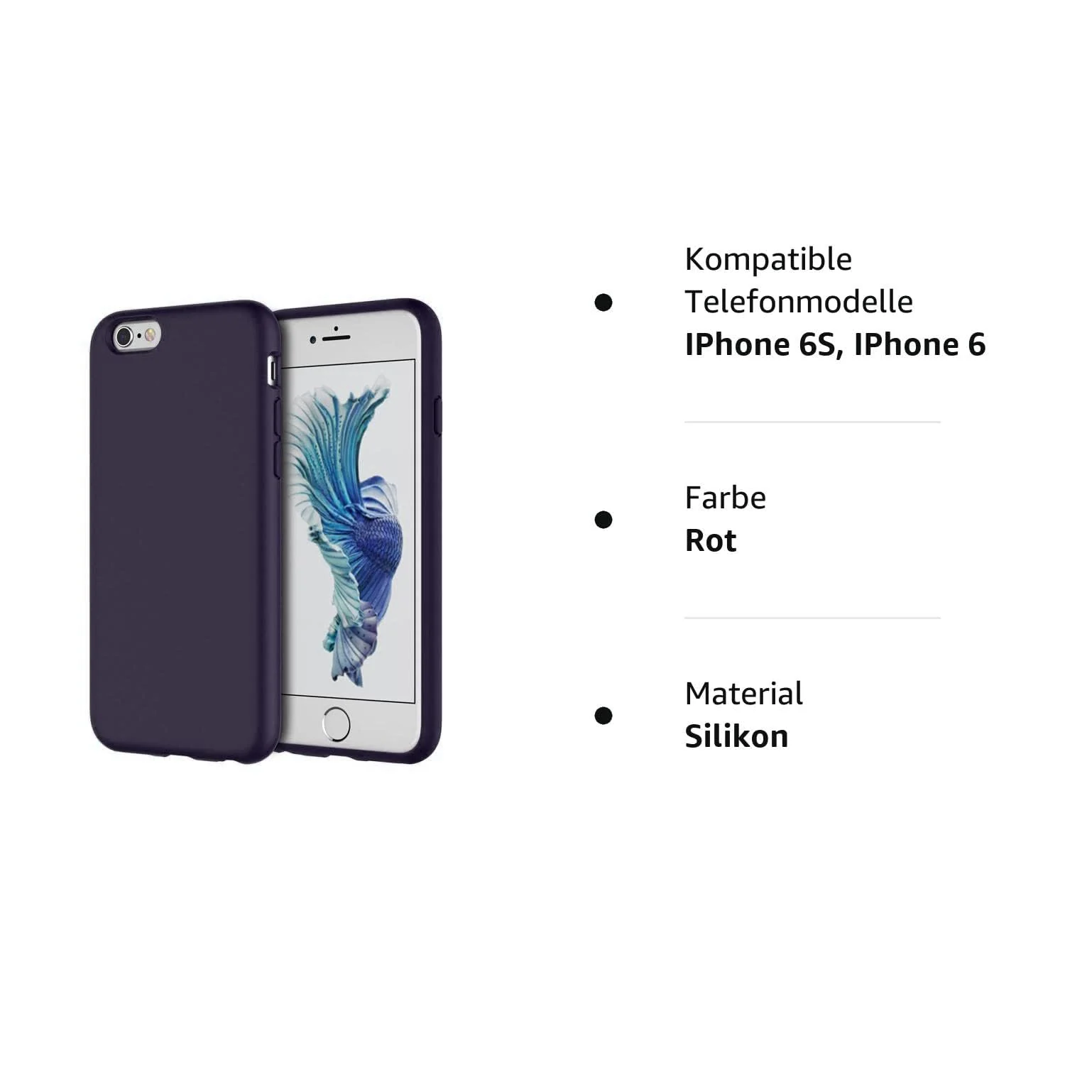 DL3 Mobilak Compatible with iPhone 6 Plus / 6S Plus Case, Liquid Silicone Case, Full Body Protective Cover, Shockproof, Slim Phone Case, Anti-Scratch Soft Microfiber Lining - Deep Purple