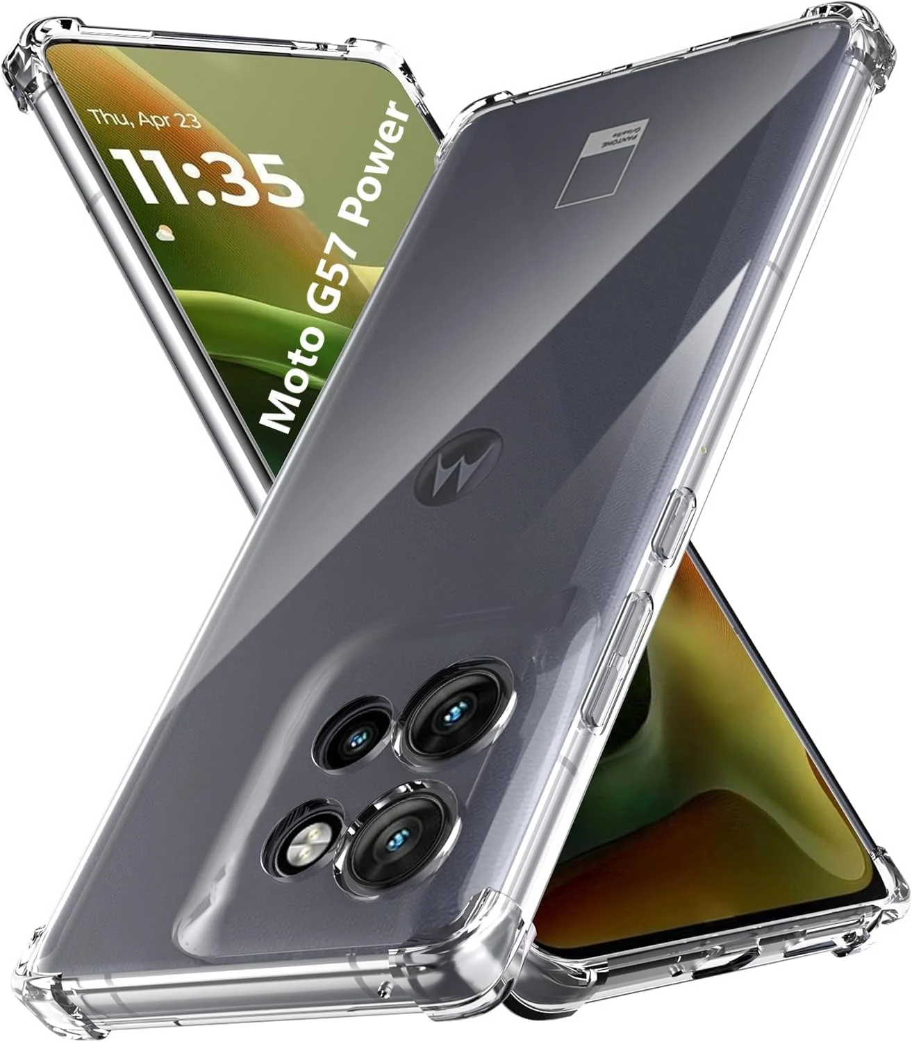 DL3 Mobilak Case Compatible with Motorola Moto G57 5G / G57 Power 5G, Cover Silicone TPU Gorilla Anti-shock Protector Camera Shockproof Corners - Clear