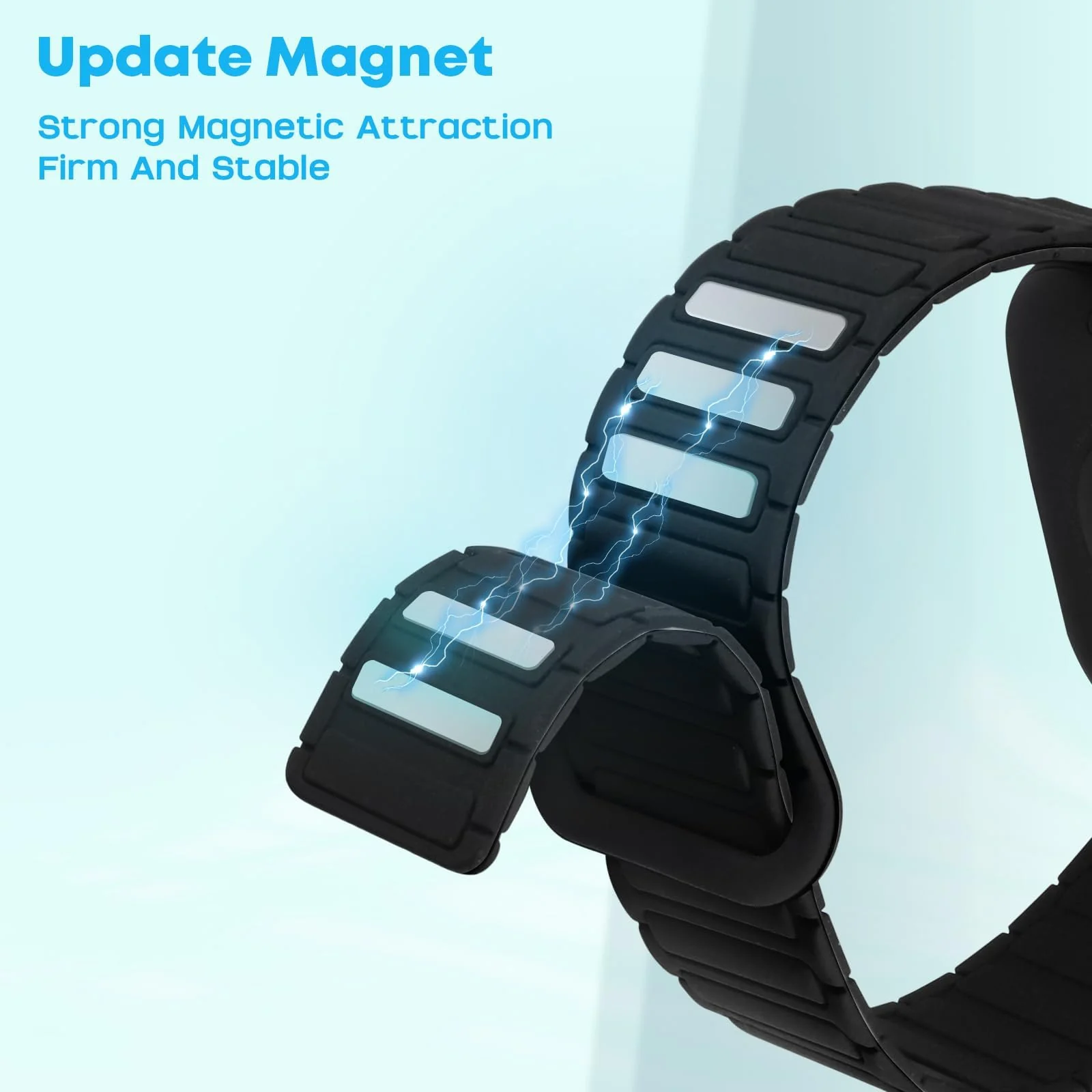 DL3 Mobilak Magnetic Strap for Redmi Watch 4/5/6/Xiaomi Smart Band 8 Pro/Band 9 Pro Replacement Straps Strong Silicone, Easy to Wear, Waterproof, Sporty, Daily Wear Watchbands for Men and Women - Black