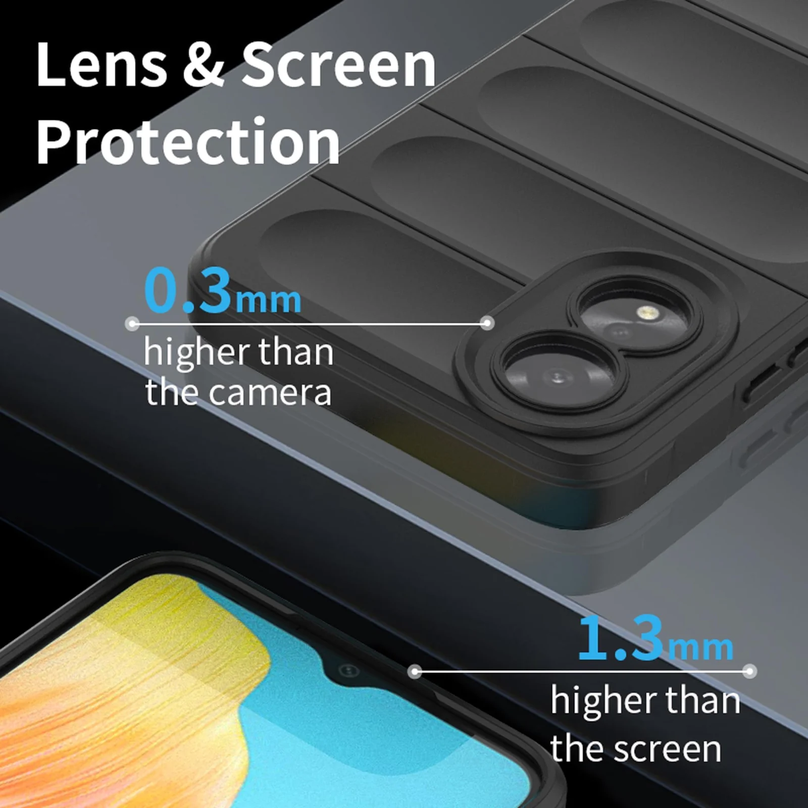 DL3 Mobilak Soft Silicone Protective Case for OPPO A38 4G / OPPO A18 4G with Camera Protection and Shockproof Design - Black