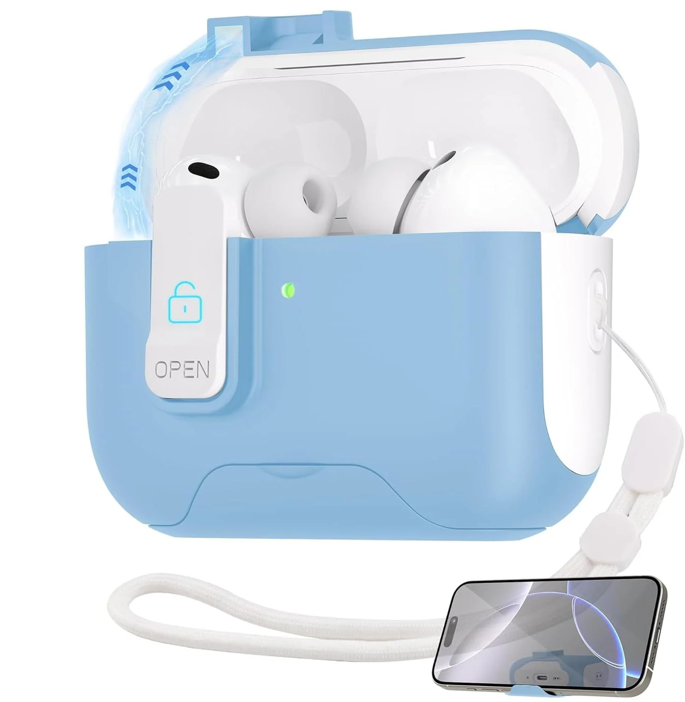 DL3 Mobilak Case Compatible with AirPods 3rd Generation with Lock, Rugged Armor Compatible with AirPods 3 Case with Keychain Shockproof Hard Shell Compatible with AirPods 3 Case