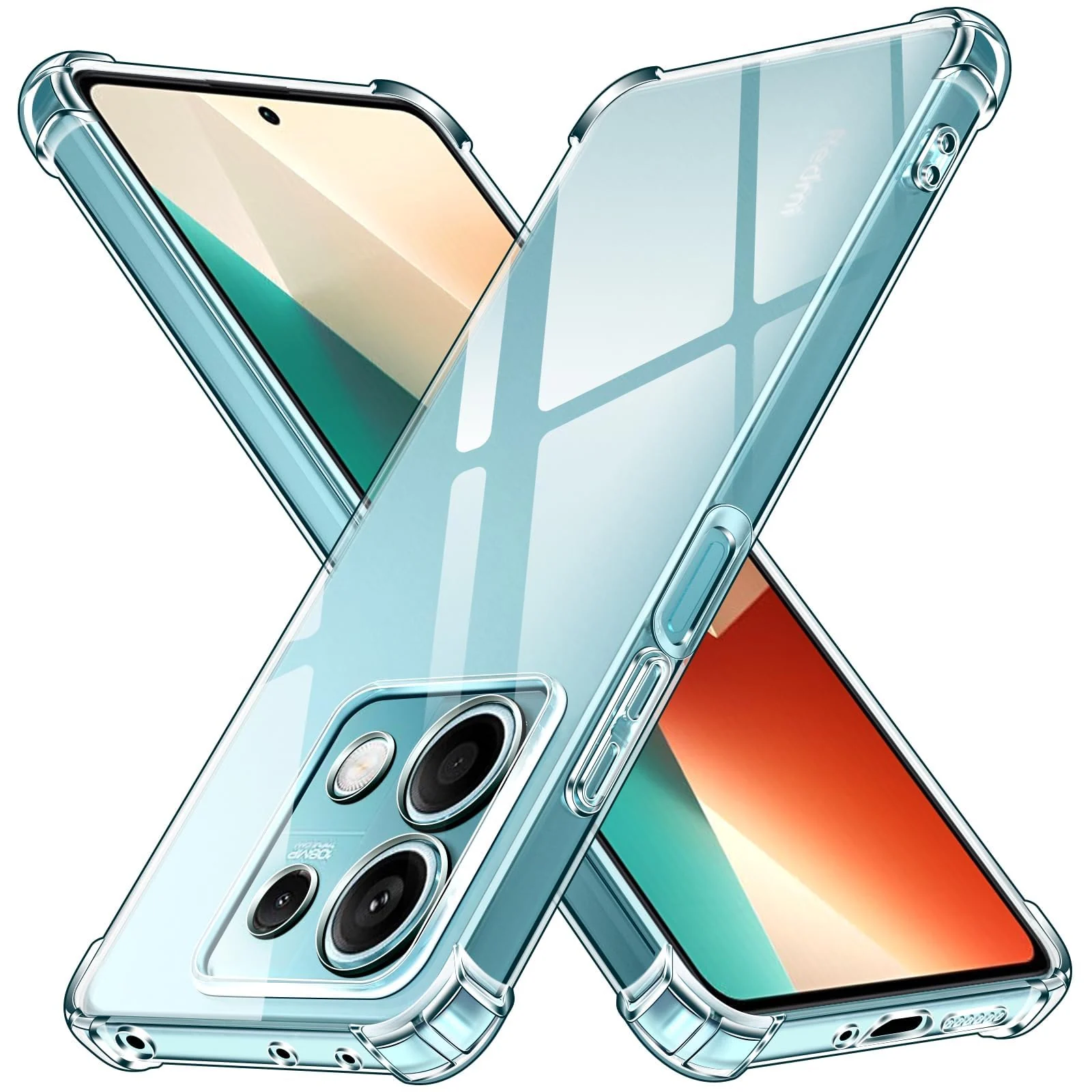 DL3 Mobilak Case Compatible with Xiaomi Redmi Note 13 5G (Not Fit Redmi Note 13 4G), Cover Silicone TPU Gorilla Anti-shock Protector Camera Shockproof Corners - Clear