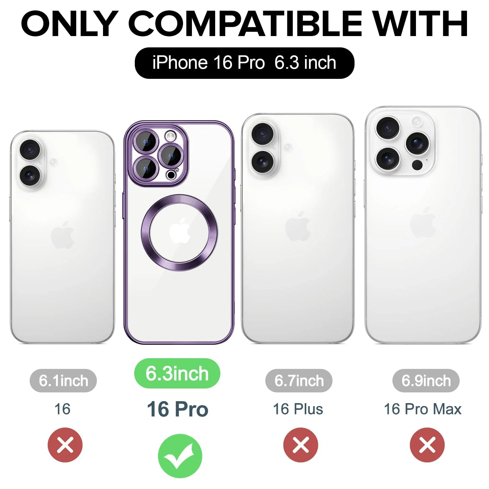DL3 Mobilak Plated-Edge TPU Protective Case with Camera Protection for iPhone 16 Pro - Deep Purple