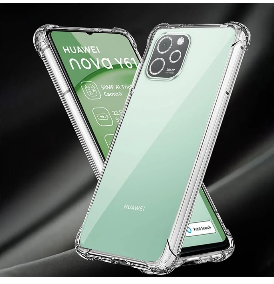 DL3 Mobilak Clear TPU Case for Huawei Nova Y61, Camera protection, Shock-absorbing protection, Non-slip grip - Clear