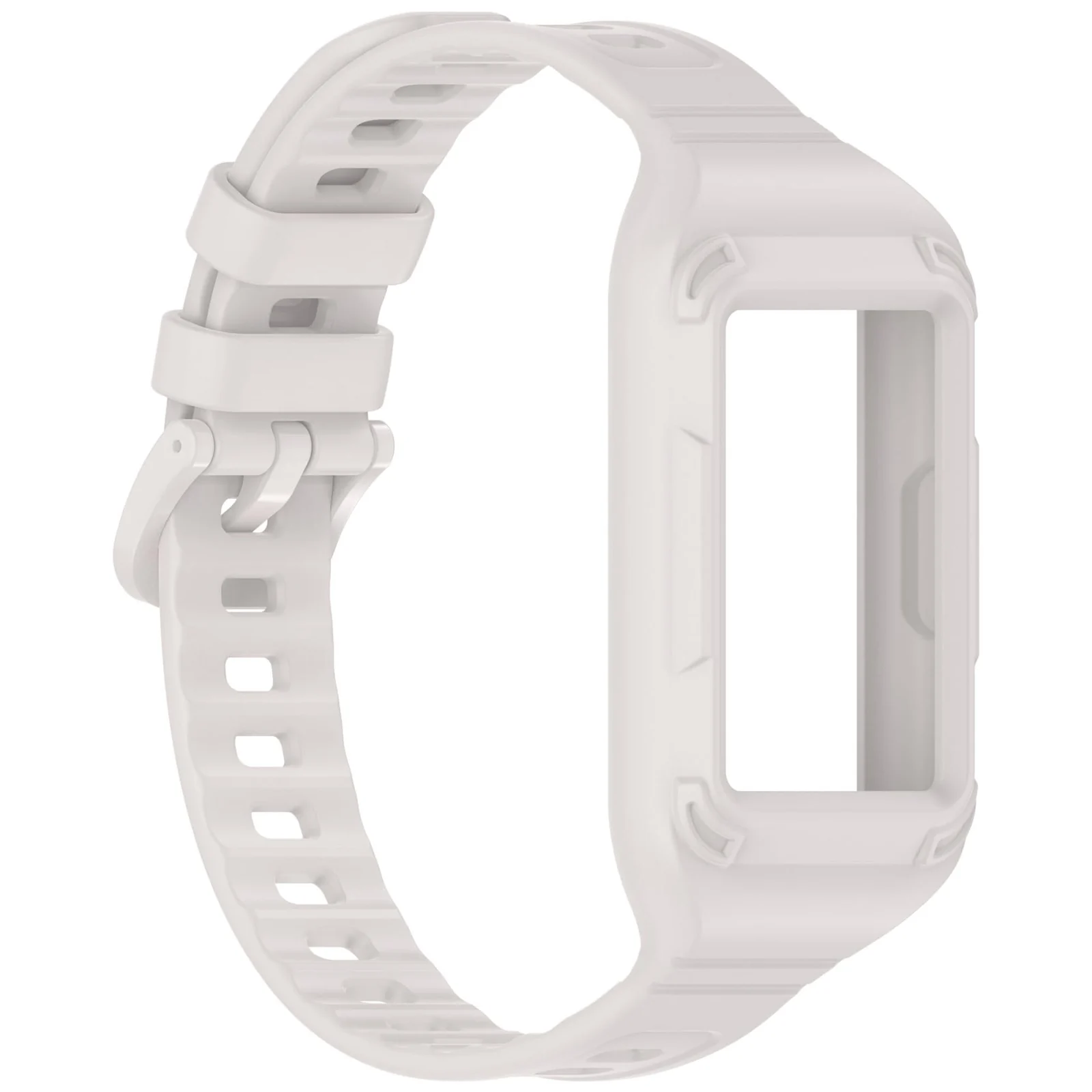 MOBIGON Rugged Silicone Strap with Bumper Case for Huawei Band 11 Pro, Stone