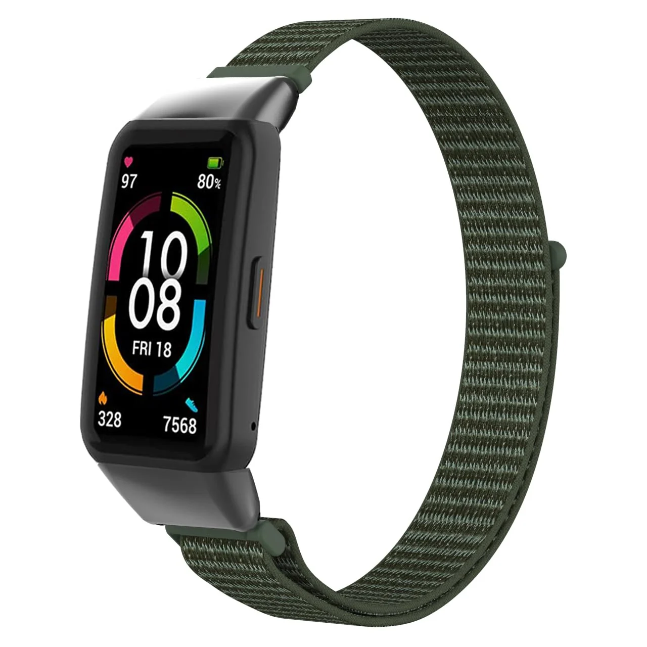DL3 Mobilak Nylon Band for Honor Band 6/Huawei Band 6 Pro/Huawei Band 6, Nylon Watch Strap Sport Wristband Soft Replacement Watch Strap Adjusable Wrist for Women Men - Green