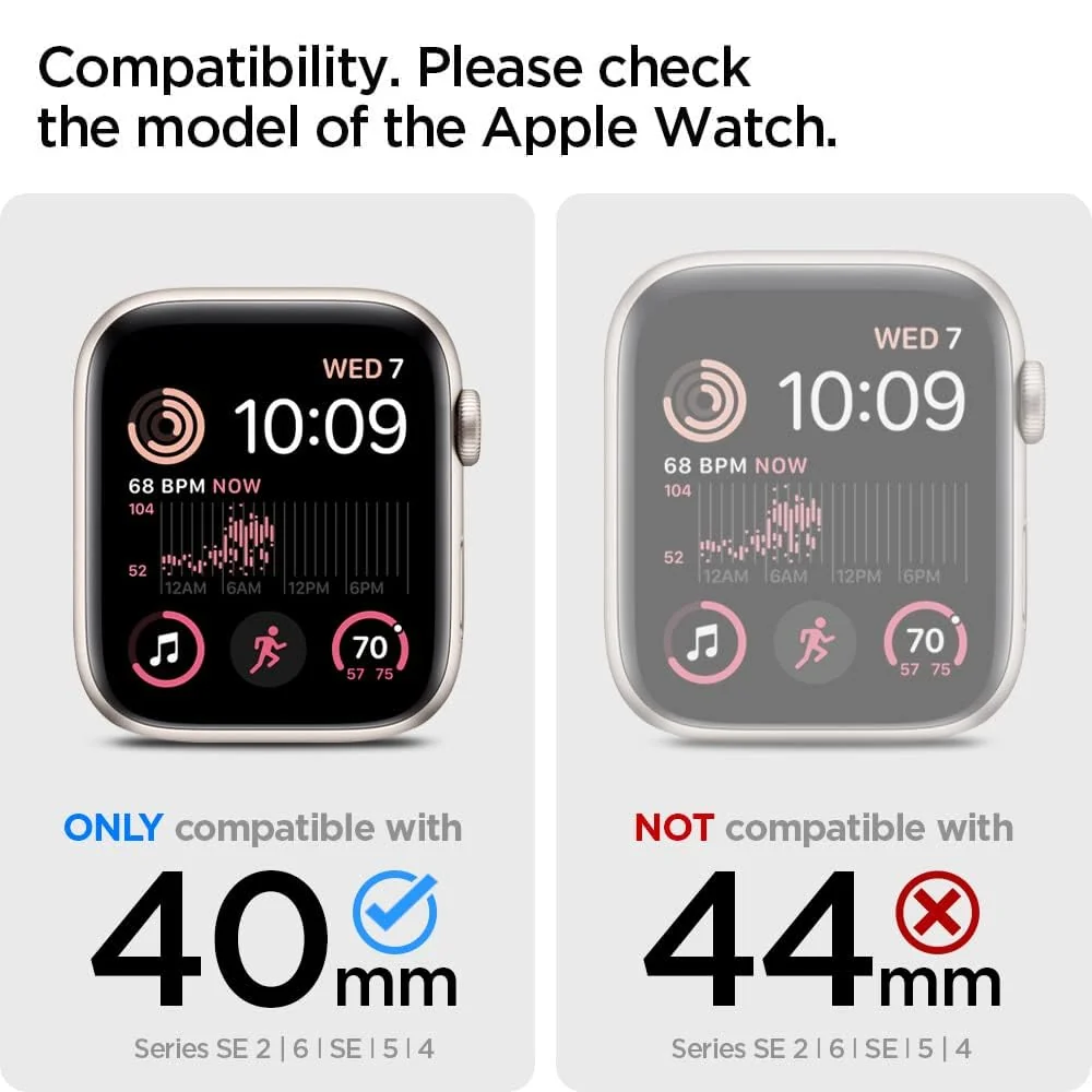 DL3 Mobilak Hard Case Designed for Apple Watch SE 6 5 4 40mm, Built-in 9H [HD Clear] Tempered Glass Screen Protector, [Full Protection] Slim Cover for iWatchSE 6 5 4 40mm - A. Clear