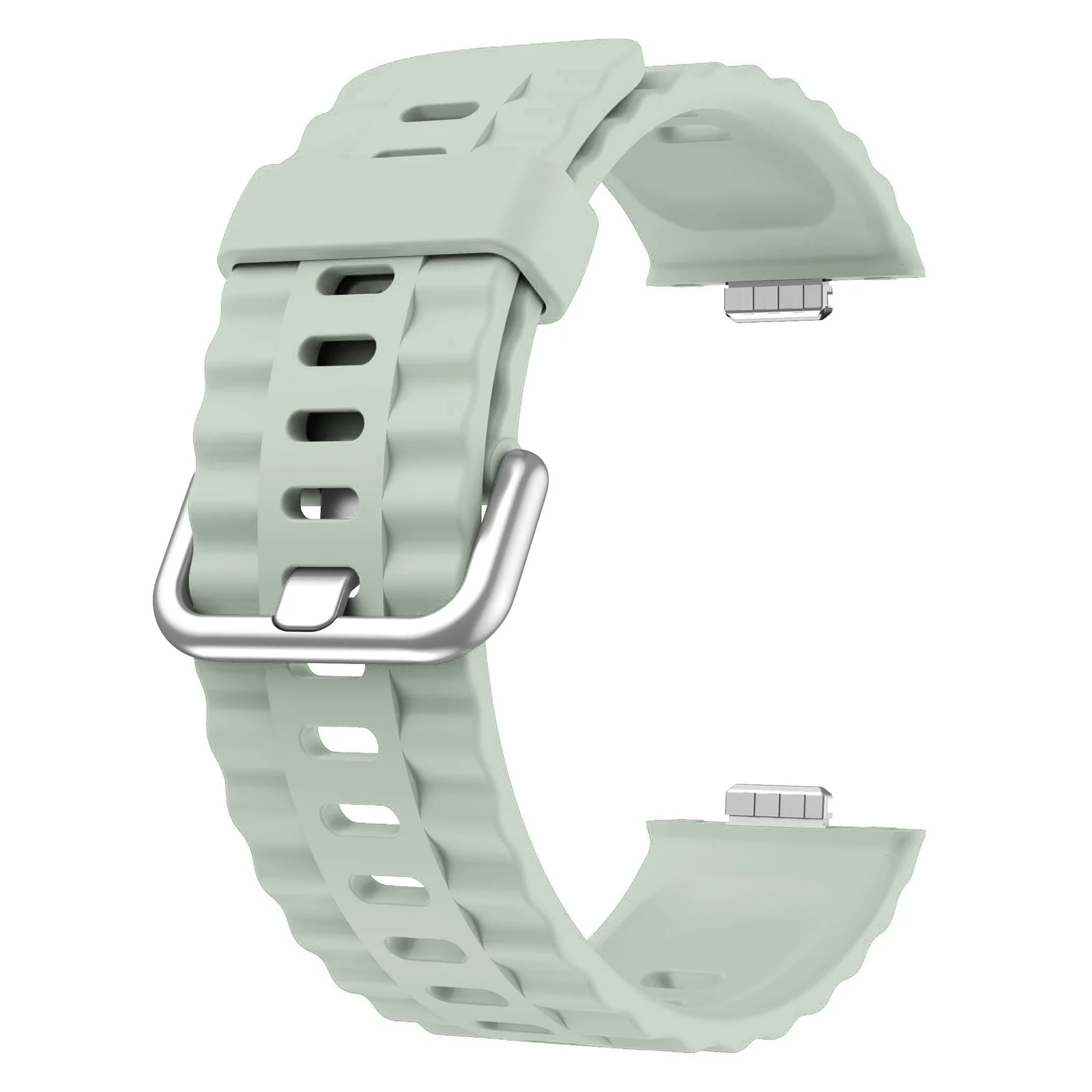 DL3 Mobilak Wavy Texture Sports Wristbands for Huawei Watch Fit 4/Fit 4 Pro/Fit 3 Strap, Breathable Silicone Wristband Strap Watch Strap Bracelet for Huawei Watch Fit 4 Pro/Fit4/3 - Mint Green