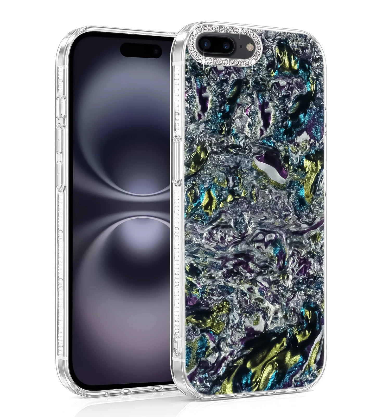 DL3 Mobilak Glitter Rhinestone Protective Case for iPhone 7 Plus / iPhone 8 Plus with Shockproof Design - Multi Color