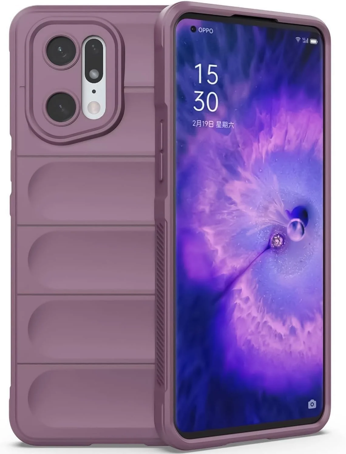 DL3 Mobilak Rugged Protective Case for OPPO Find X5, Camera protection, Shock-absorbing protection, Non-slip grip - Purple