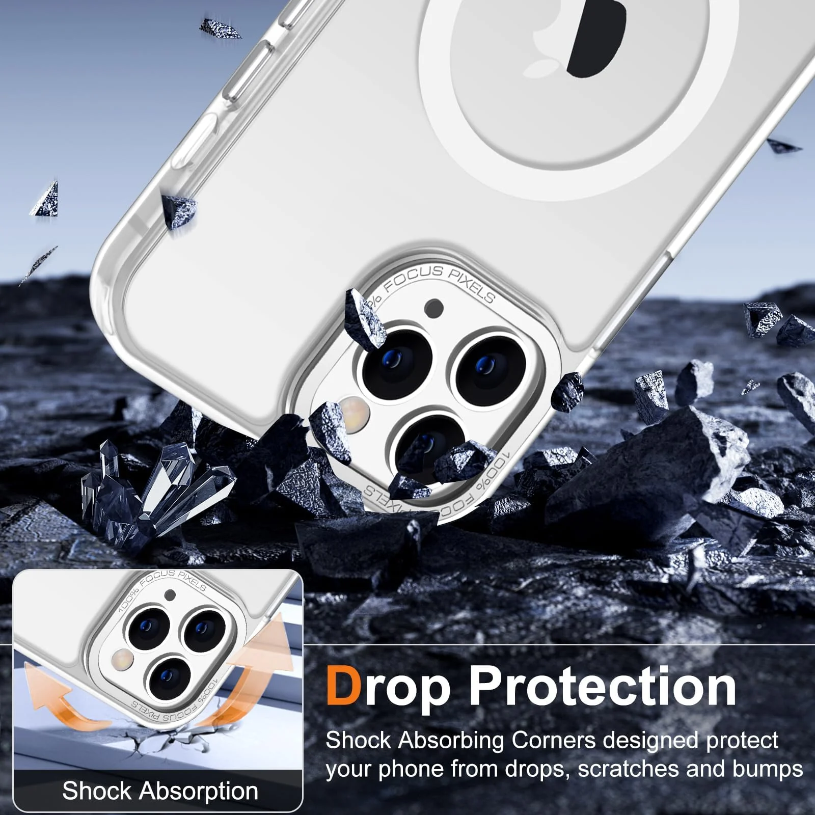 DL3 Mobilak Wallet Case with Card Slot for iPhone 11 Pro with Ring Holder and Magnetic Car-Mount Support - White