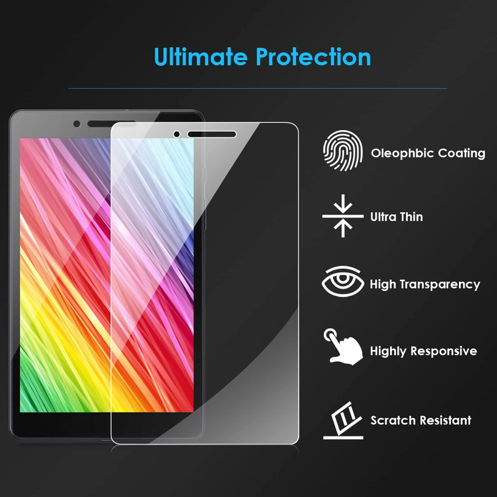 DL3 Mobilak Screen Protector For Samsung Galaxy Tab A 8-inch 2019 SM-T290/ T295/ T297 Tablet Tempered Glass Film [HD Crystal ] [Easy Installation] [Scratch Resistant] [9H Hardness] - Clear