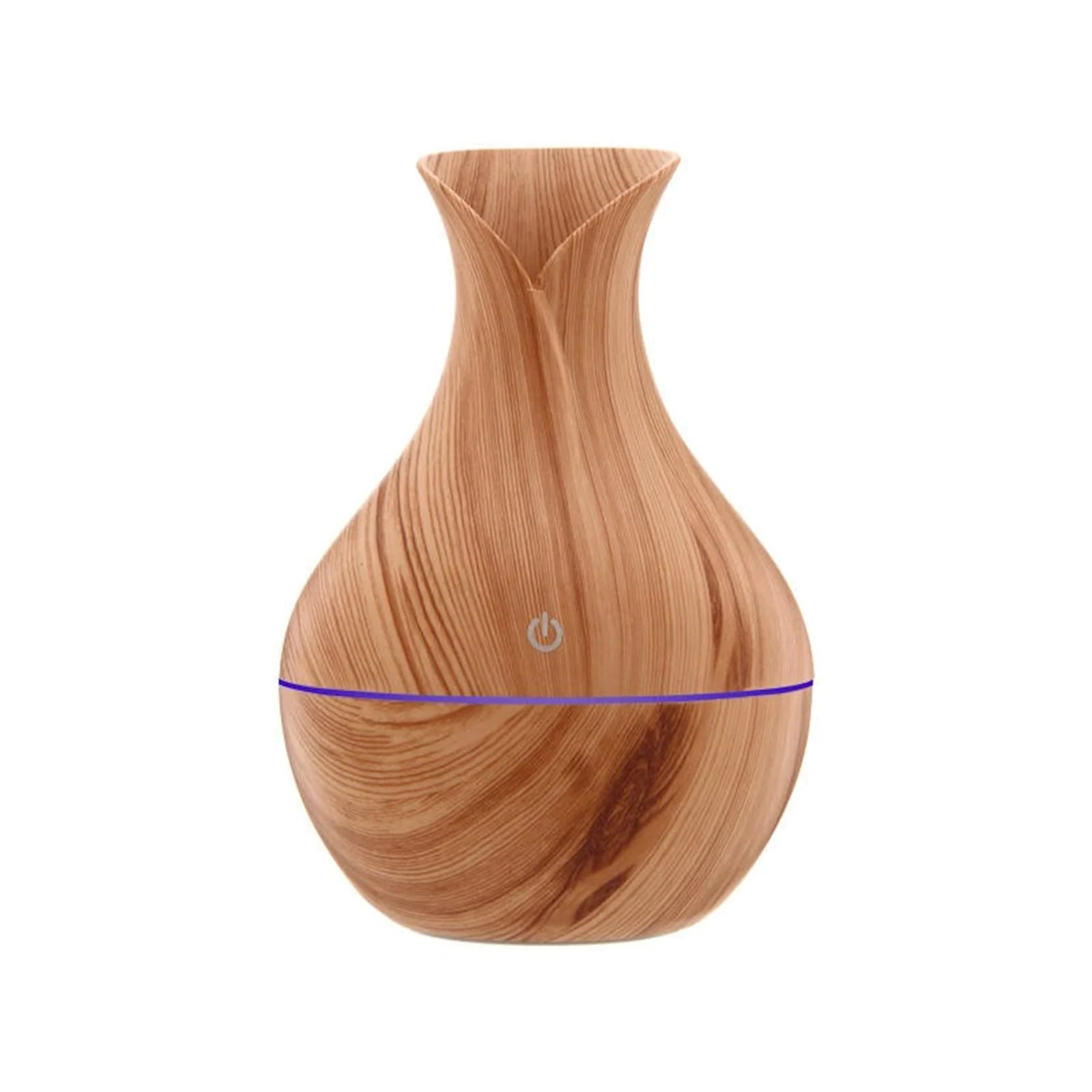 Mobigon Wood Cool Mist Ultrasonic Humidifier for Room Moisture, Aroma Diffuser for Home, 200ml Essential Oil Diffuser with 7 Colorful Night Light, Auto Shut-Off, Home, Office, car - E.Light Brown