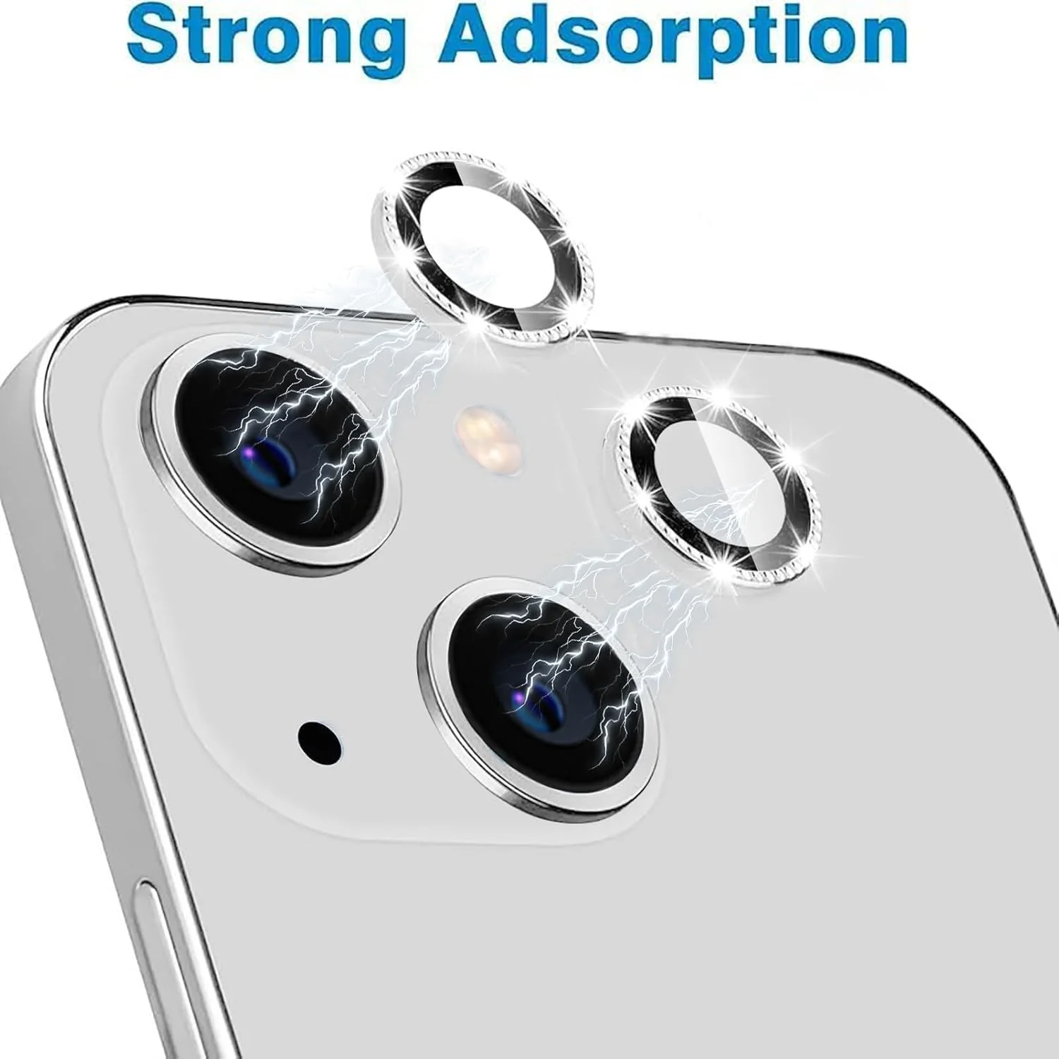 DL3 Mobilak Camera Lens Protector Compatible with [iPhone 13/13 mini] | Impact Protection - High Clarity and Scratch/Fingerprint Resistant 9H Tempered Glass with Aluminum Trim - A Silver