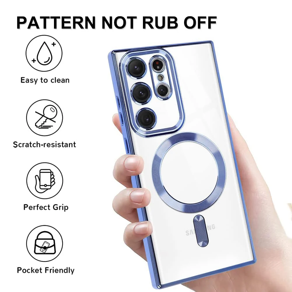 DL3 Mobilak Clear TPU Case for Samsung Galaxy Note 20 Ultra, Compatible with MagSafe accessories, Supports wireless charging, Camera protection - Sierra Blue