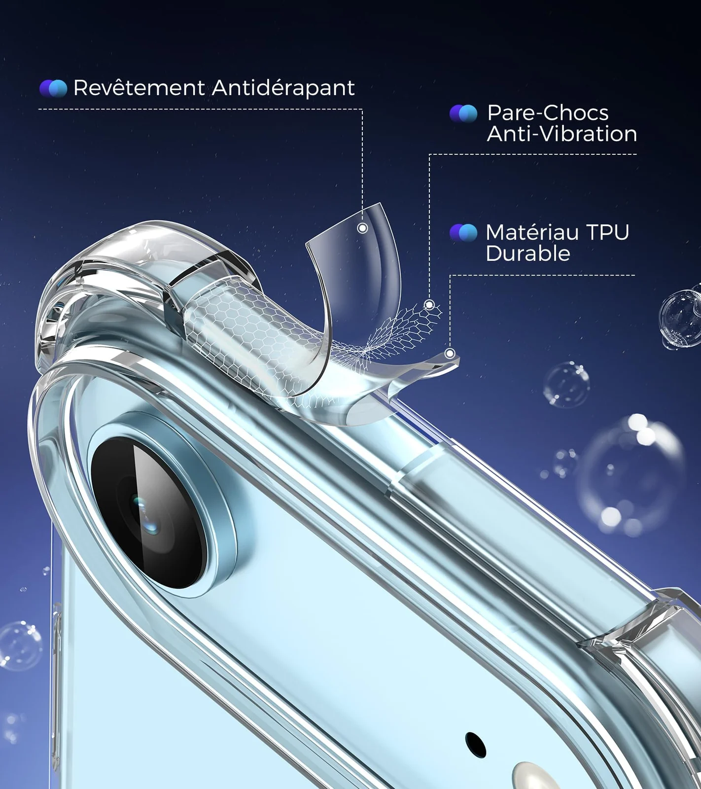 DL3 Mobilak Clear TPU Protective Case for iPhone 17 Air with Camera Protection and Shockproof Design - Clear