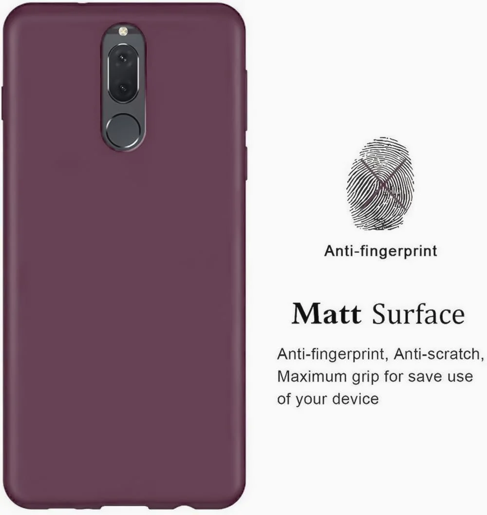 DL3 Mobilak Silicone Protective Case for Huawei Mate 10 Lite, Shock-absorbing protection, Scratch-resistant surface, Soft microfiber lining - Wine Red