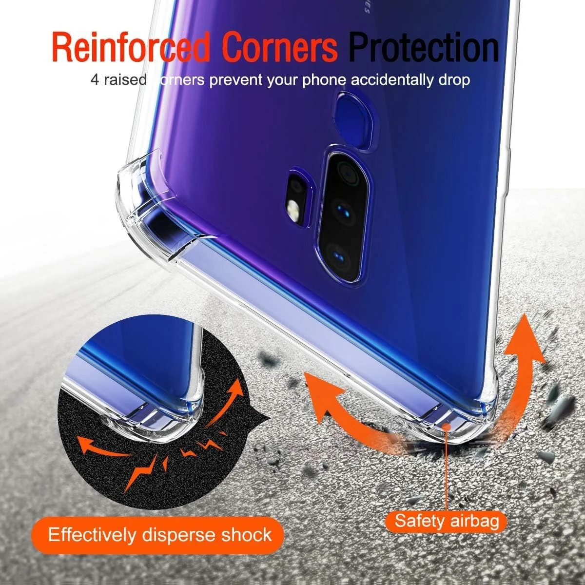 DL3 Mobilak Clear TPU Case for OPPO A9 2020 / OPPO A5 2020, Camera protection, Shock-absorbing protection, Scratch-resistant surface - Clear