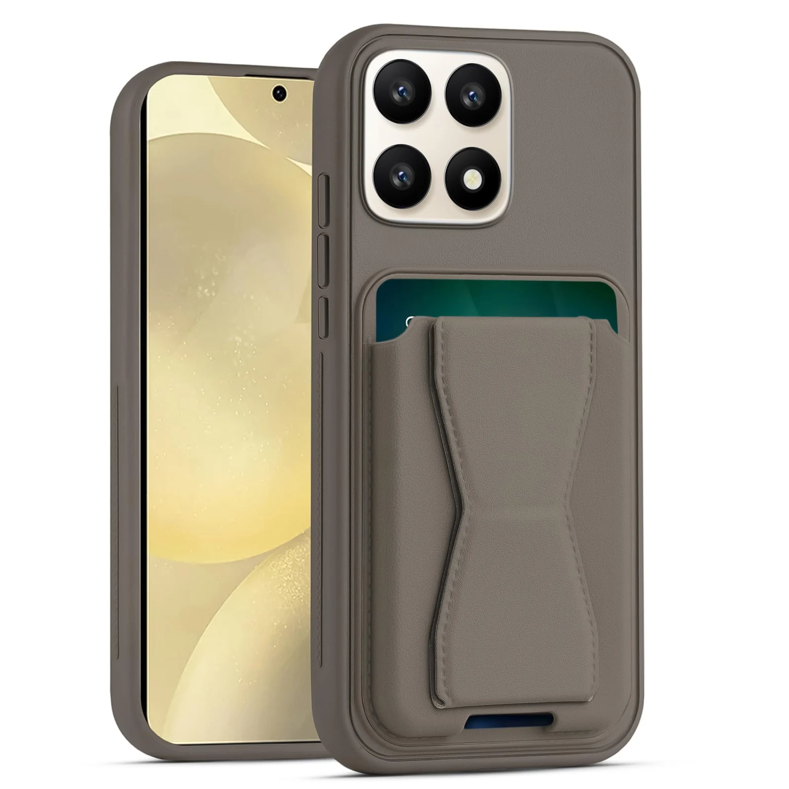 DL3 Mobilak Leather Wallet Case for Xiaomi 14T / Xiaomi 14T Pro 5G, Camera protection, Shock-absorbing protection, Built-in kickstand - Titanium