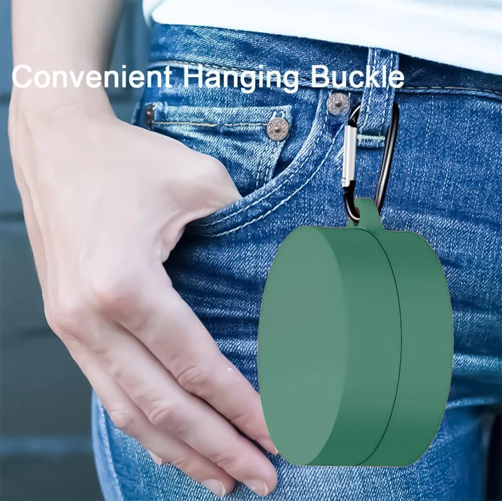 DL3 Mobilak Compatible with NOTHING CMF Buds Pro Case Cover, Soft Silicone Shockproof Protective Case Wireless Earbuds with Carabiner, Front LED Visible - Green