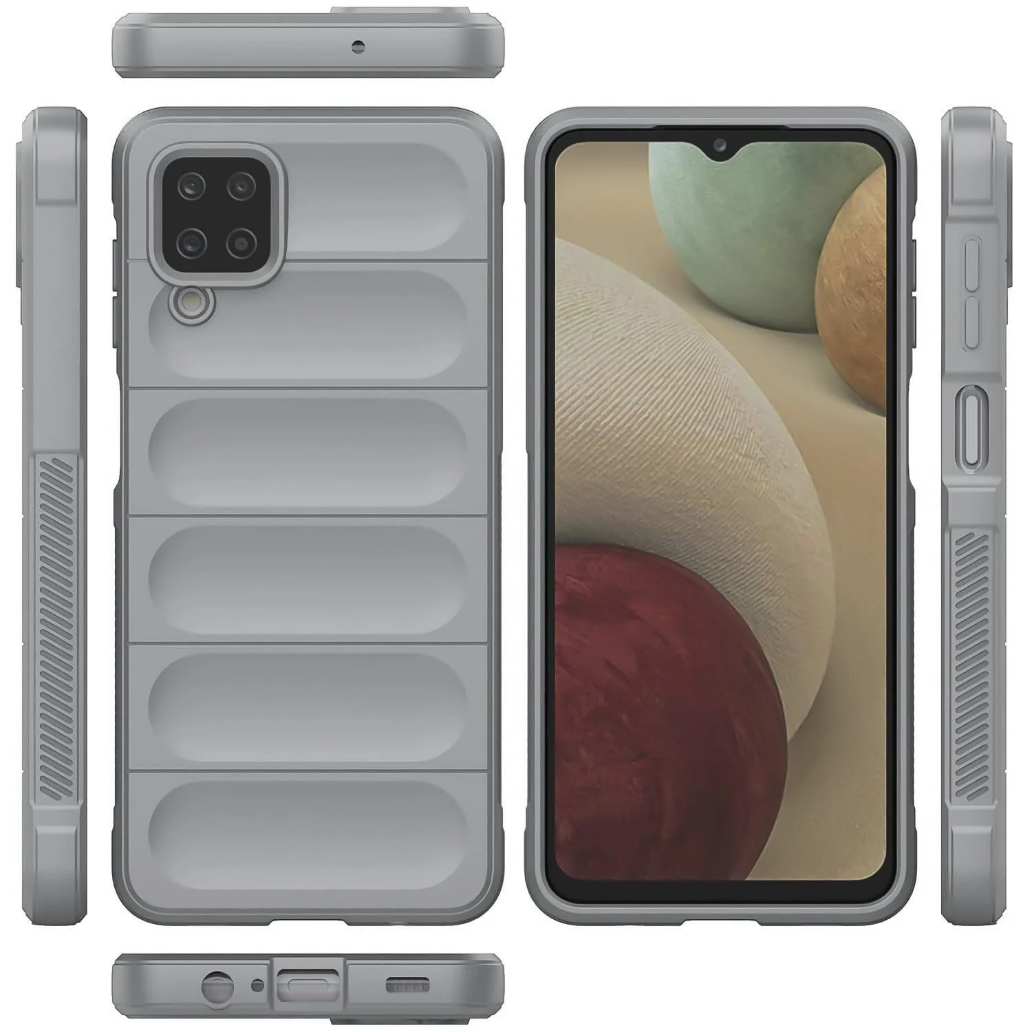 DL3 Mobilak Flexible Silicone and TPU Protective Case with Camera Protection for Samsung Galaxy A12 / M12 - Gray