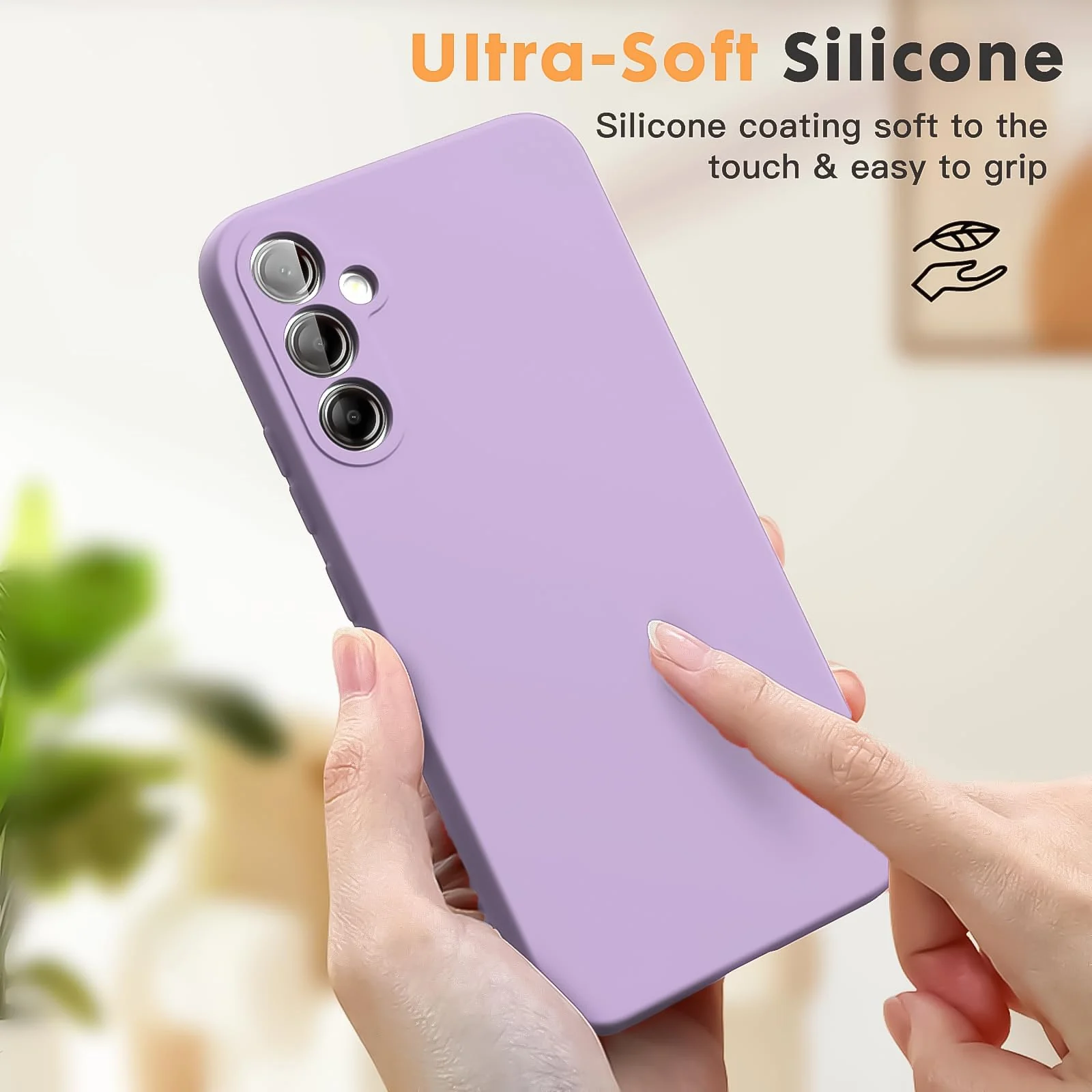 DL3 Mobilak Silicone Protective Case for Samsung Galaxy A24 4G, Shock-absorbing protection, Scratch-resistant surface, Soft microfiber lining - Lavender
