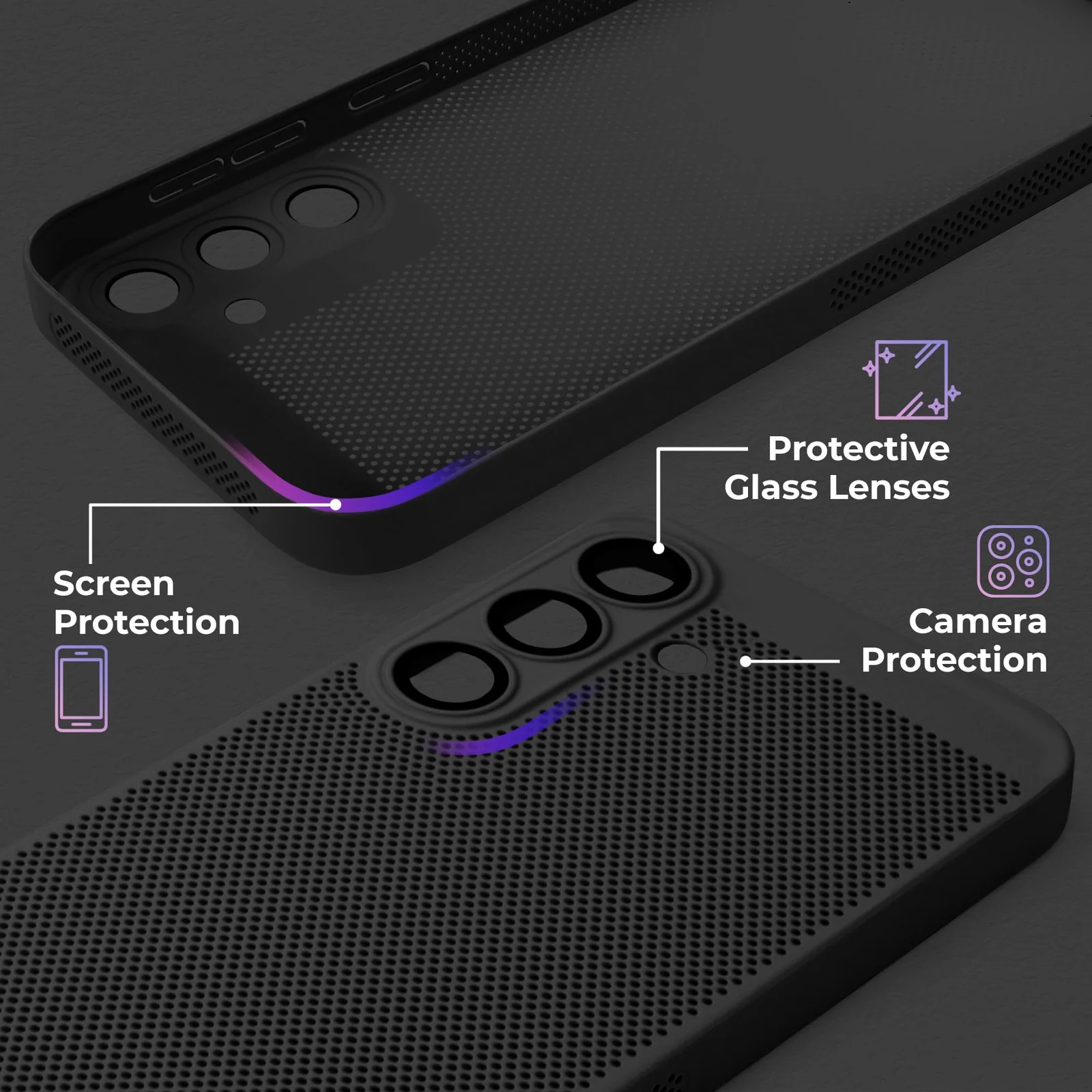 DL3 Mobilak PC Protective Case for Samsung Galaxy A16 5G / 4G with Camera Protection and Shockproof Design - Black