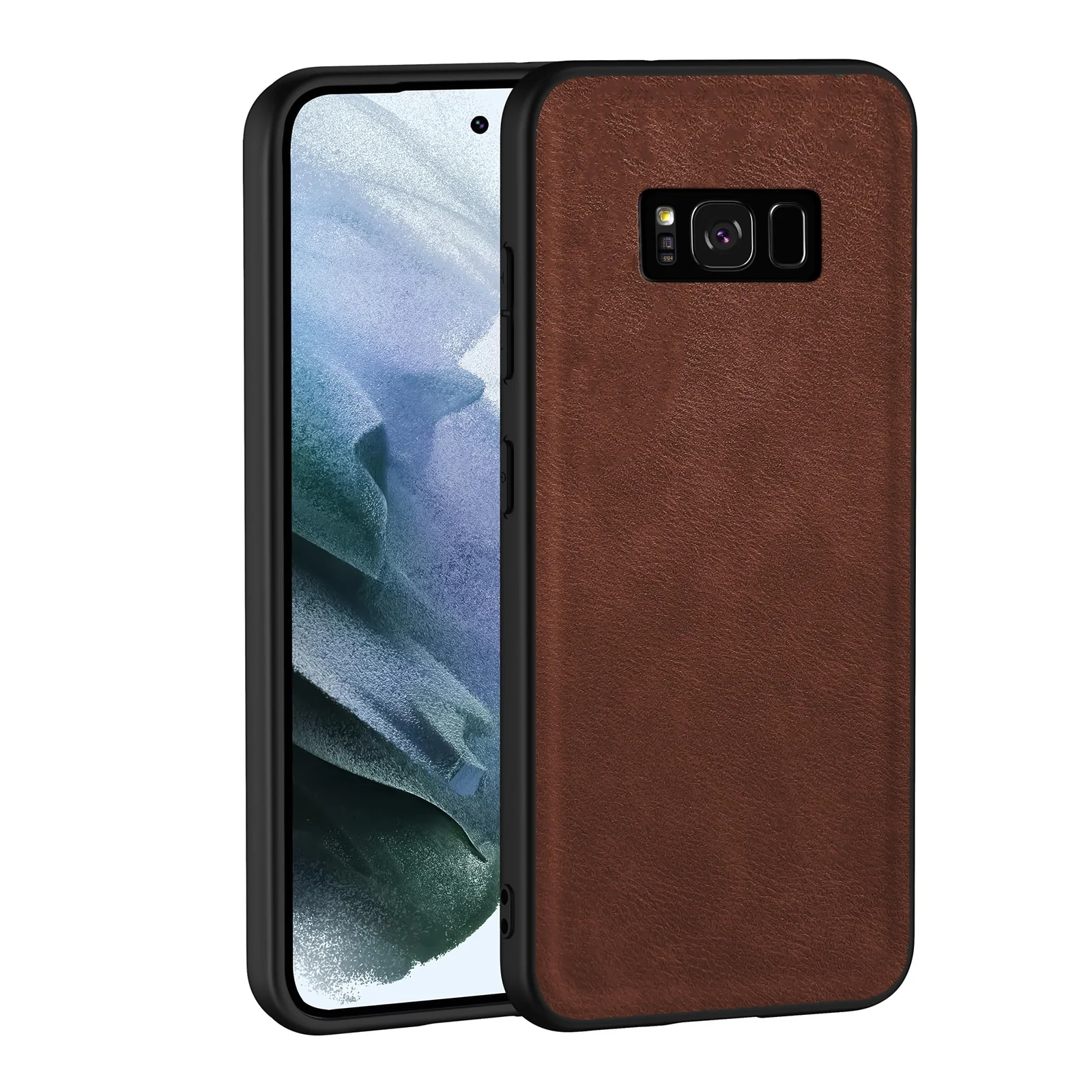 Dl3 Mobilak Case for Samsung Galaxy S8 Plus Leather Case,Anti-Drop, Anti-Shock, Non-Slip Texture,Simple Cell Phong Cover (Blue)