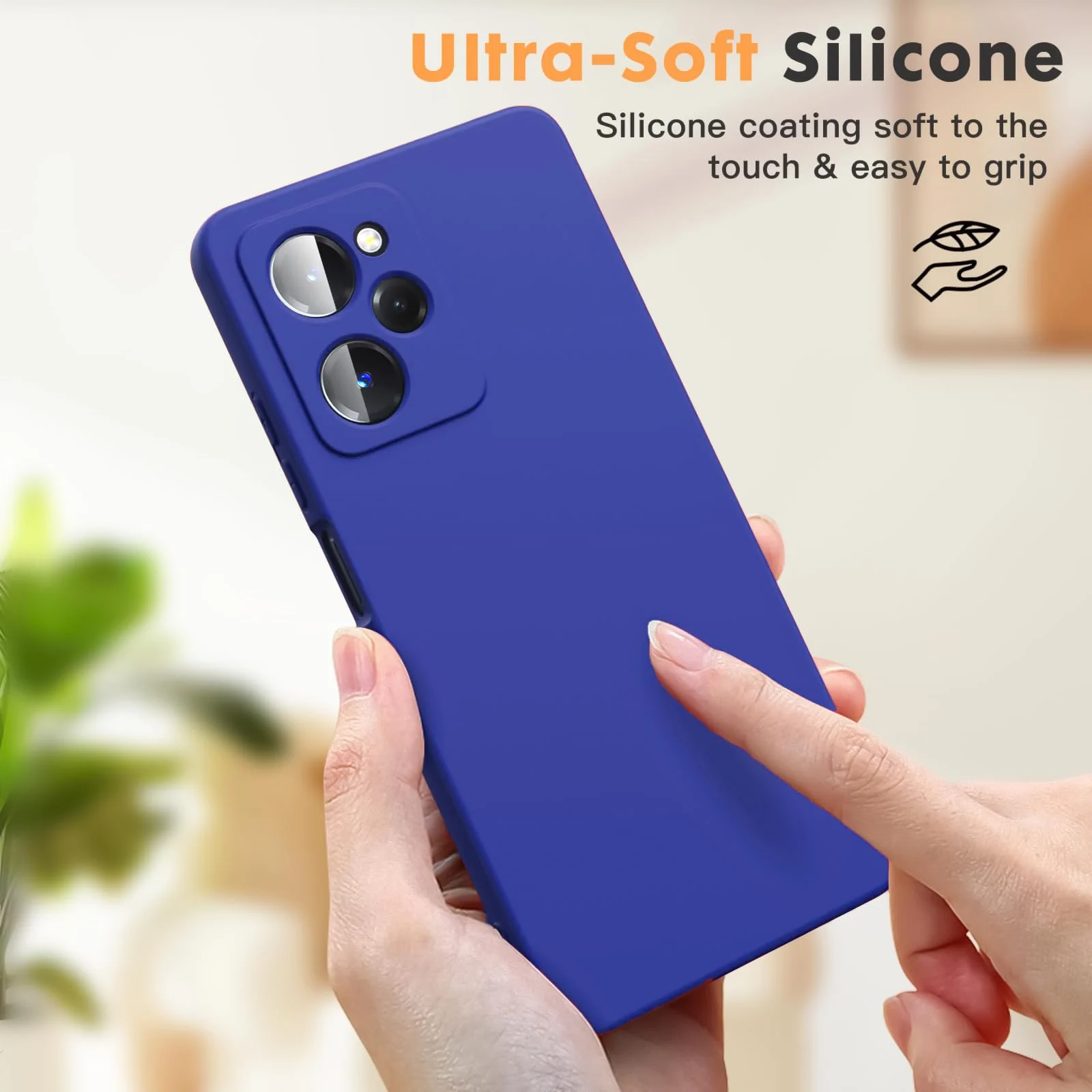 DL3 Mobilak Soft Silicone Protective Case for POCO X5 Pro 5G with Microfiber Lining and Shockproof Design - Pepsi