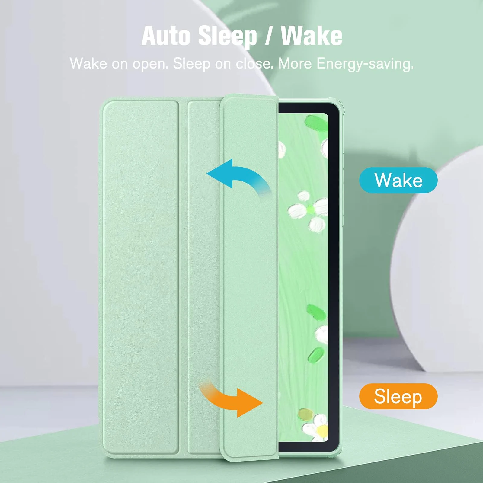 DL3 Mobilak Hybrid Slim Case for Samsung Galaxy Tab S6 Lite 10.4'' 2020 Model SM-P610 (Wi-Fi) SM-P615 (LTE) with S Pen Holder, Cover with Clear Transparent Back Shell, Auto Wake/Sleep - Mint Green