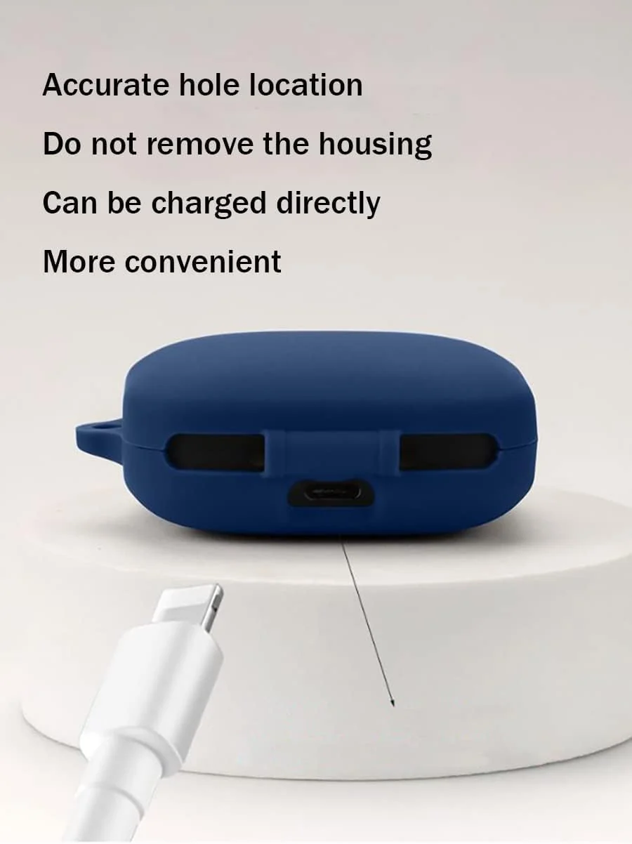 DL3 Mobilak Silicone Cover Case Compatible with OnePlus Buds Pro 2 Portable Protective Cover With Keychain Compatible with OnePlus Buds Pro2 - Blue