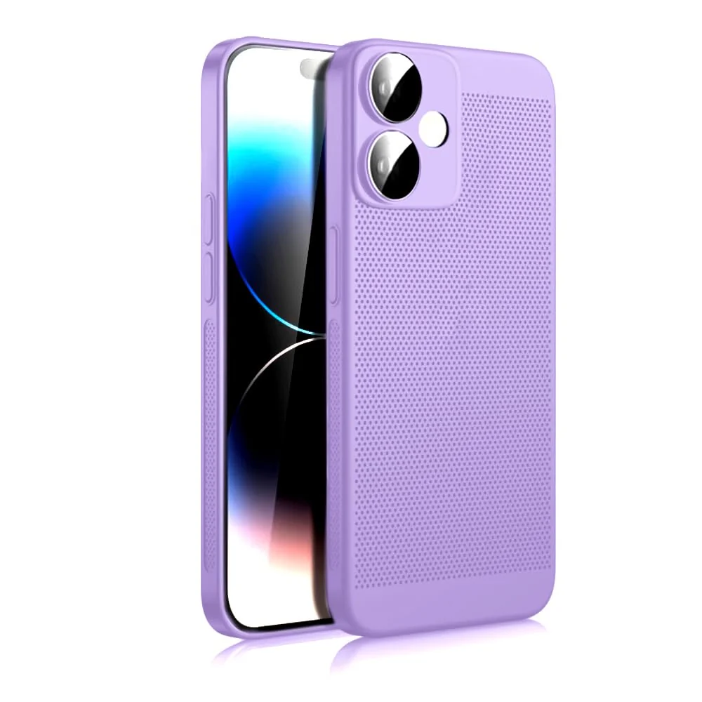 DL3 Mobilak Case For Honor 400 5G Heat Dissipation Case with Built-in Camera Lens Protector Slim Fit Breathable Cooling Anti-Fingerprint Hard PC Back Shockproof Cover - Light Purple