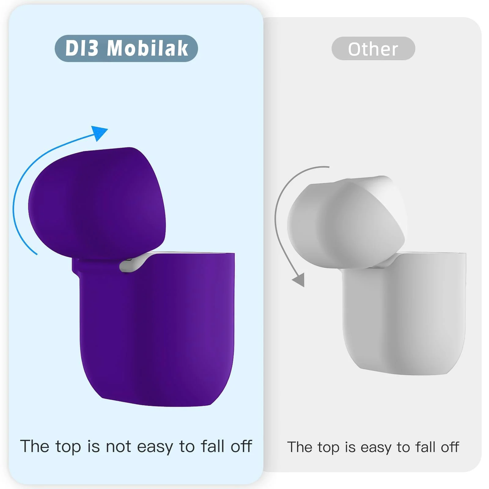 DL3 Mobilak Compatible with AirPods 4 Case (2024), Soft Silicone Full Protective Case Cover with Keychain, For Apple AirPods 4th Generation for Women Men - Purple