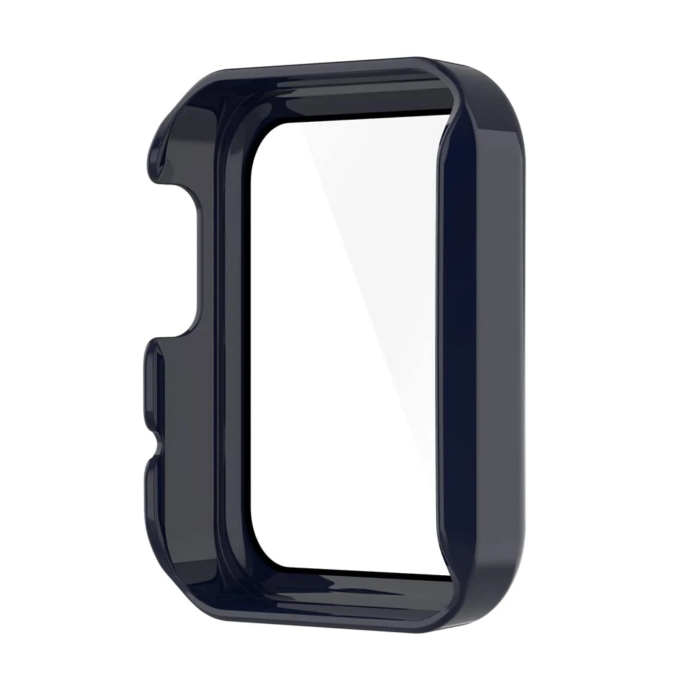 DL3 Mobilak Protective Case Compatible with Xiaomi Mi Watch Lite, 9H Hardness PC Cover Bumper Full Slim Protective Case with Tempered Glass For Redmi Watch Lite - Blue