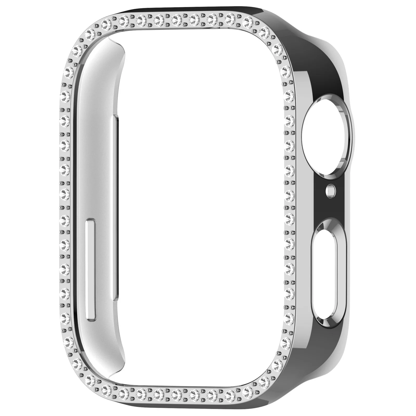 DL3 Mobilak Bling Case Without screen protector for Huawei Watch Fit 3, Hard PC Frame Case, Crystal Diamonds Bumper Cover for Women Girls, Slim Protective Cover for Huawei Watch Fit 3 - Silver