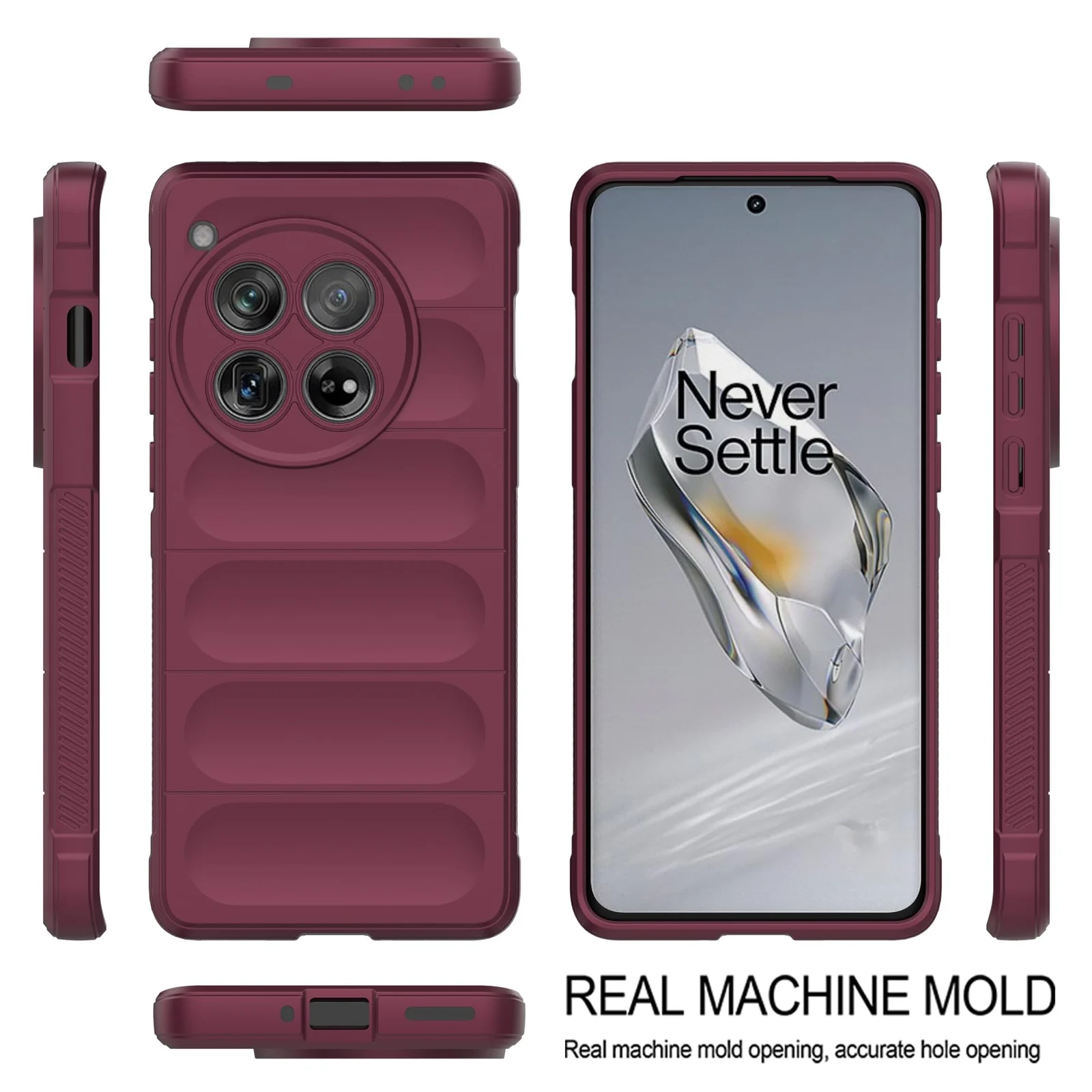 DL3 Mobilak Flexible Silicone and TPU Protective Case with Camera Protection for Oneplus 12R 5G / Oneplus Ace 3 - Wine Red