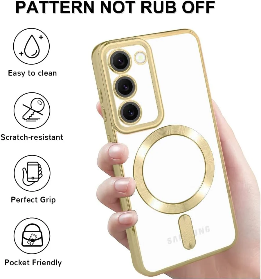 DL3 Mobilak Clear TPU Case for Samsung Galaxy S20 FE 4G 5G 2020 / 2022, Compatible with MagSafe accessories, Supports wireless charging, Camera protection - Gold