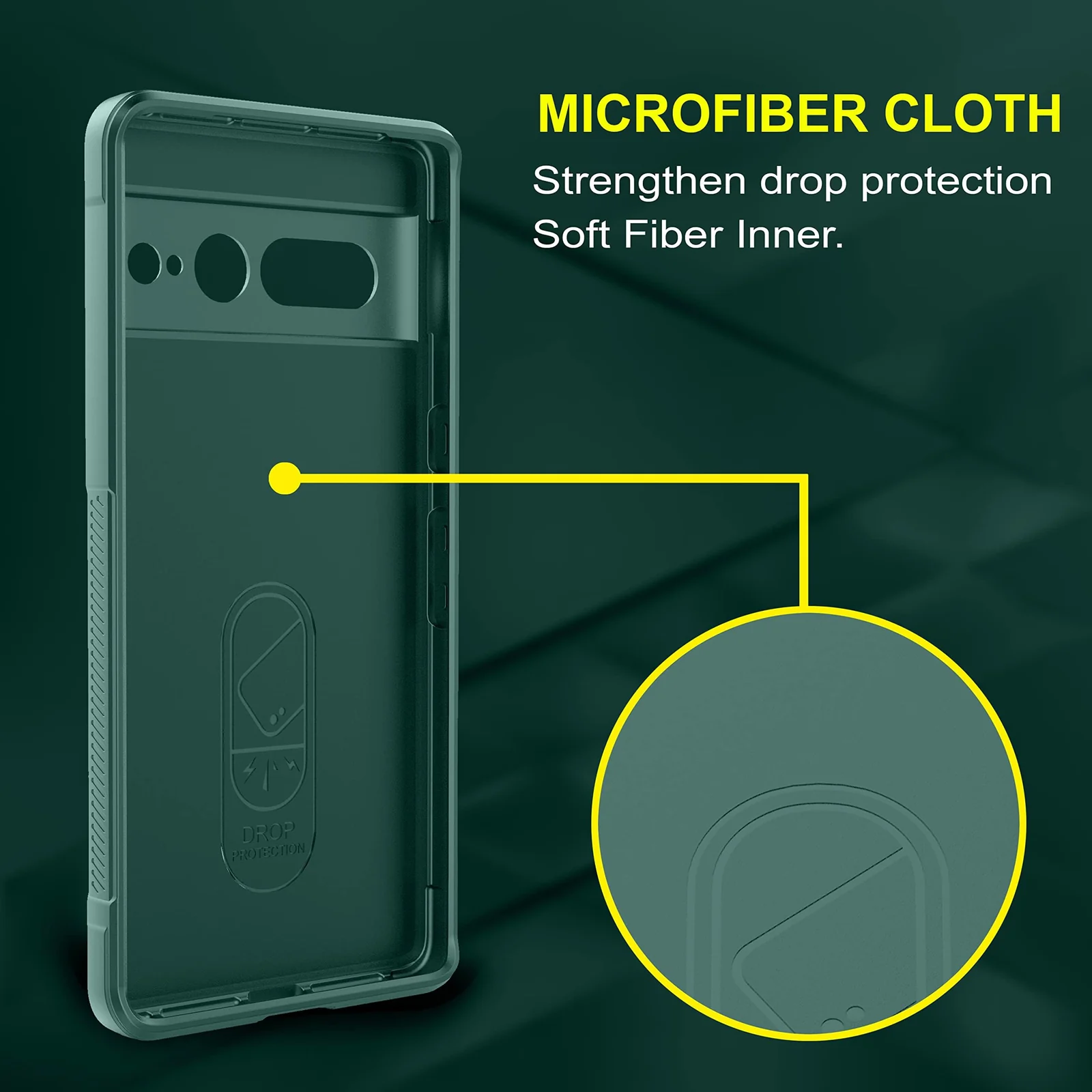 DL3 Mobilak Soft Silicone Protective Case for Google Pixel 7 Pro with Camera Protection and Shockproof Design - Green