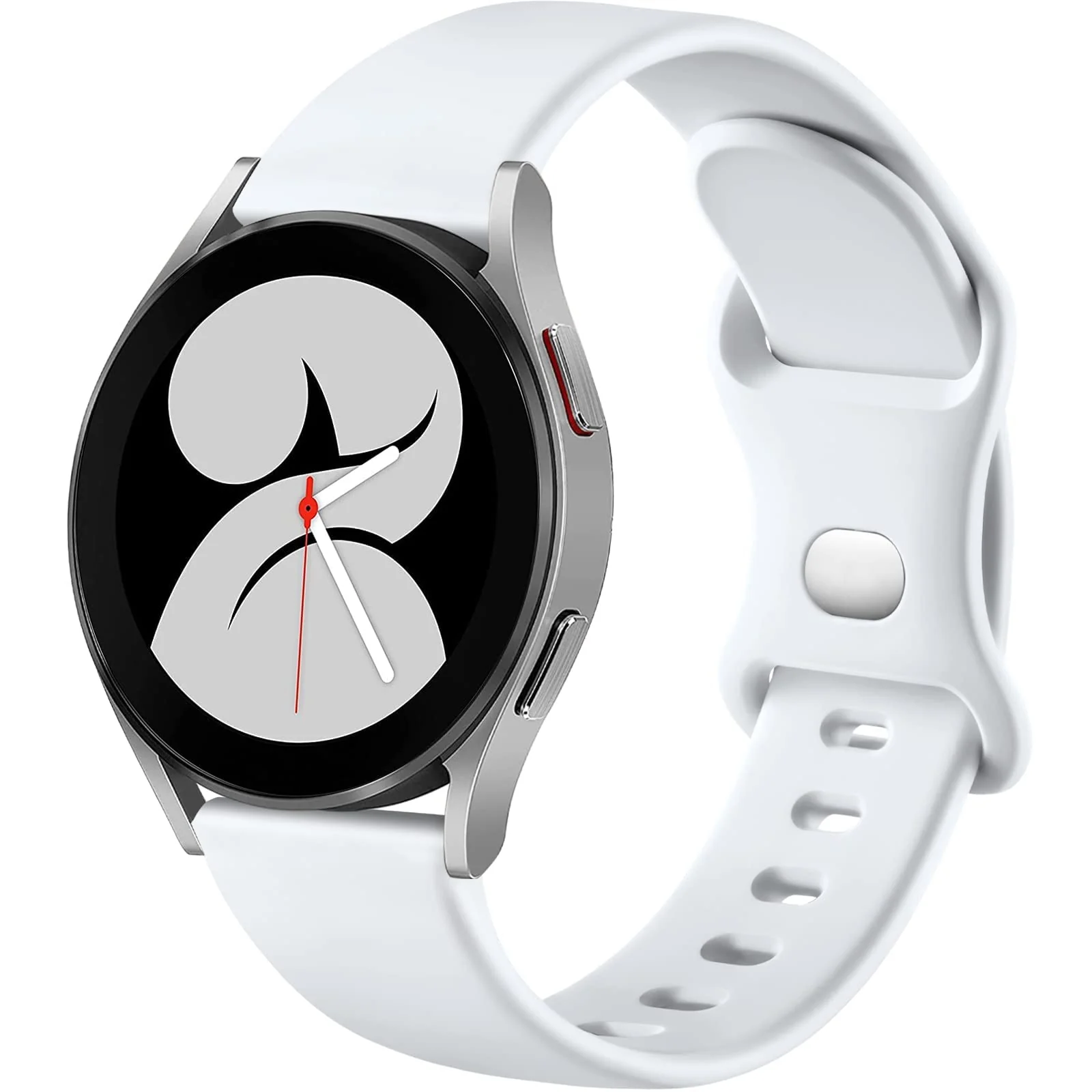 Silicone Band 20MM For Samsung Gear Sport, Galaxy Watch 4/5/5 Pro, S2 Classic, Galaxy 42MM, Active 40/44MM, Active 2 40/44MM, Amazfit GTR 42MM, GTS 3/2 mini/2e (Black)