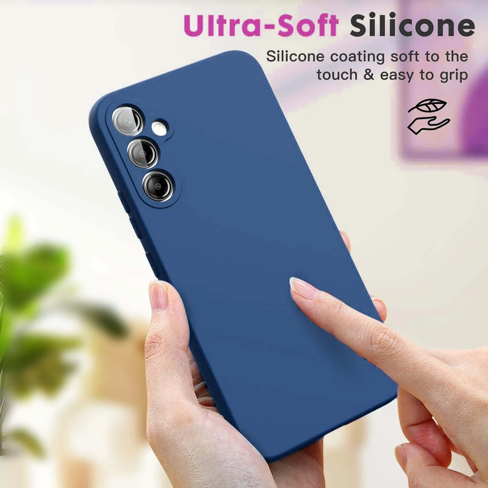 DL3 Mobilak Samsung Galaxy S23 FE Case, Soft Flexible Liquid Silicone Gel Rubber Bumper Cover, Full Body Shockproof Protective Phone Case - Blue