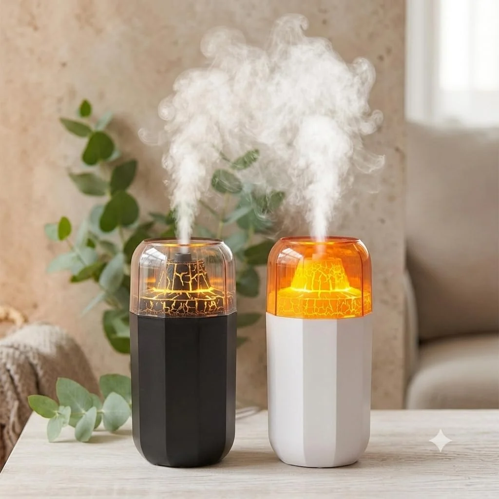 MOBIGON Volcano Mist 350 ml Aroma Diffuser and Humidifier, White